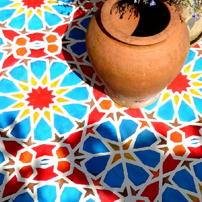 Islamic Geometric Pattern Reusable Stencil For Canvas And Wall Painting.ID#207