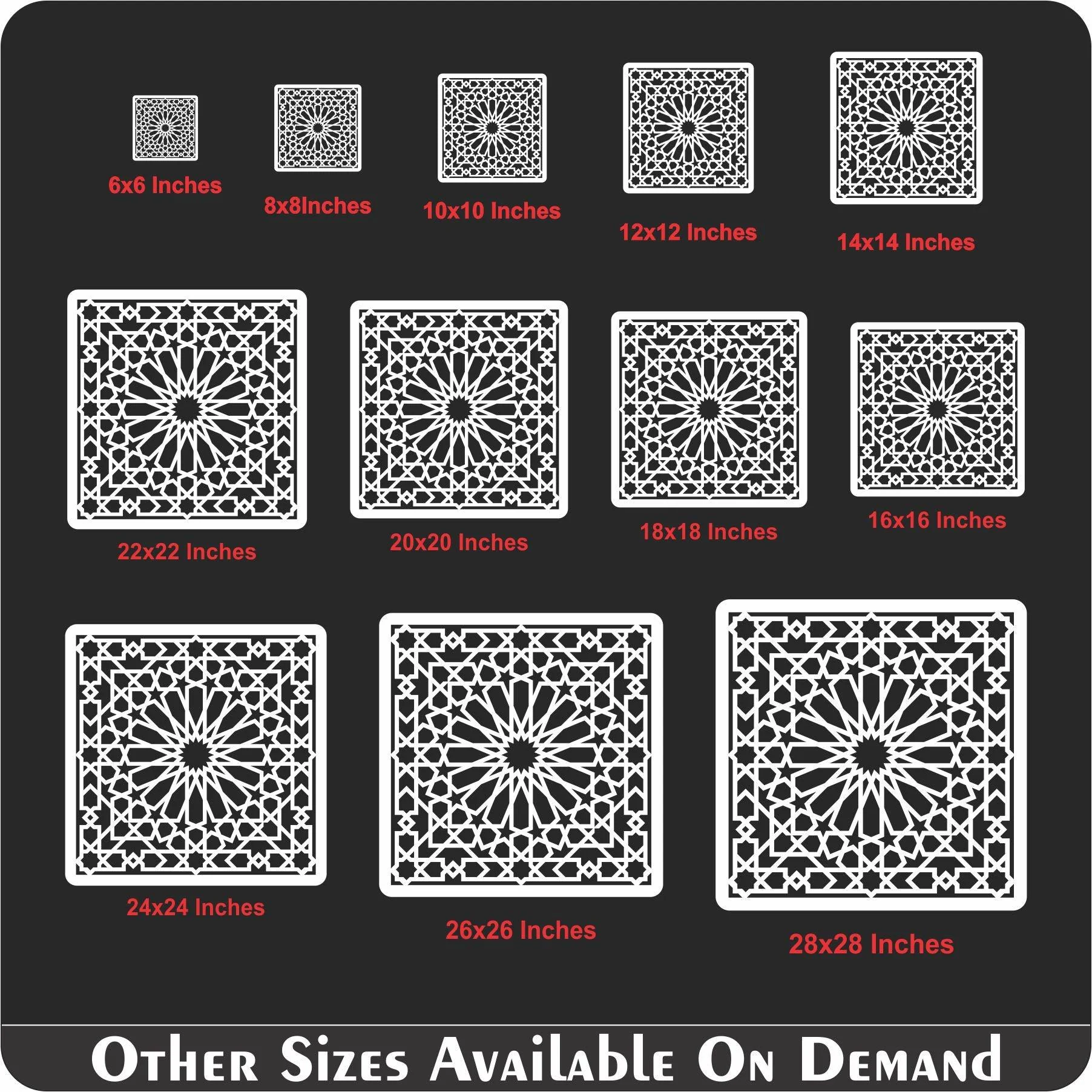 Islamic Geometric Pattern Reusable Stencil For Canvas And Wall Painting.ID#207 - Image 11
