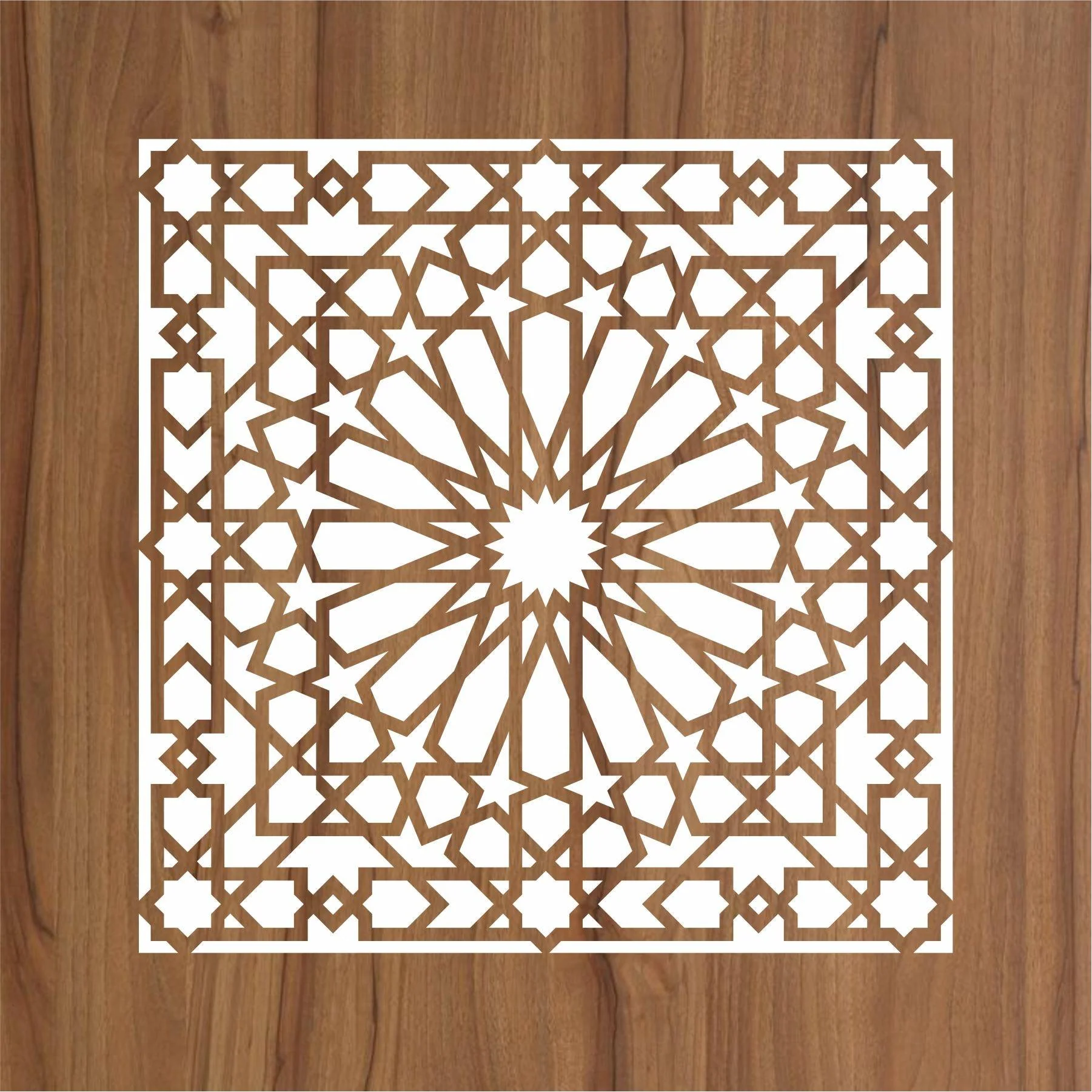 Islamic Geometric Pattern Reusable Stencil For Canvas And Wall Painting.ID#207 - Image 3