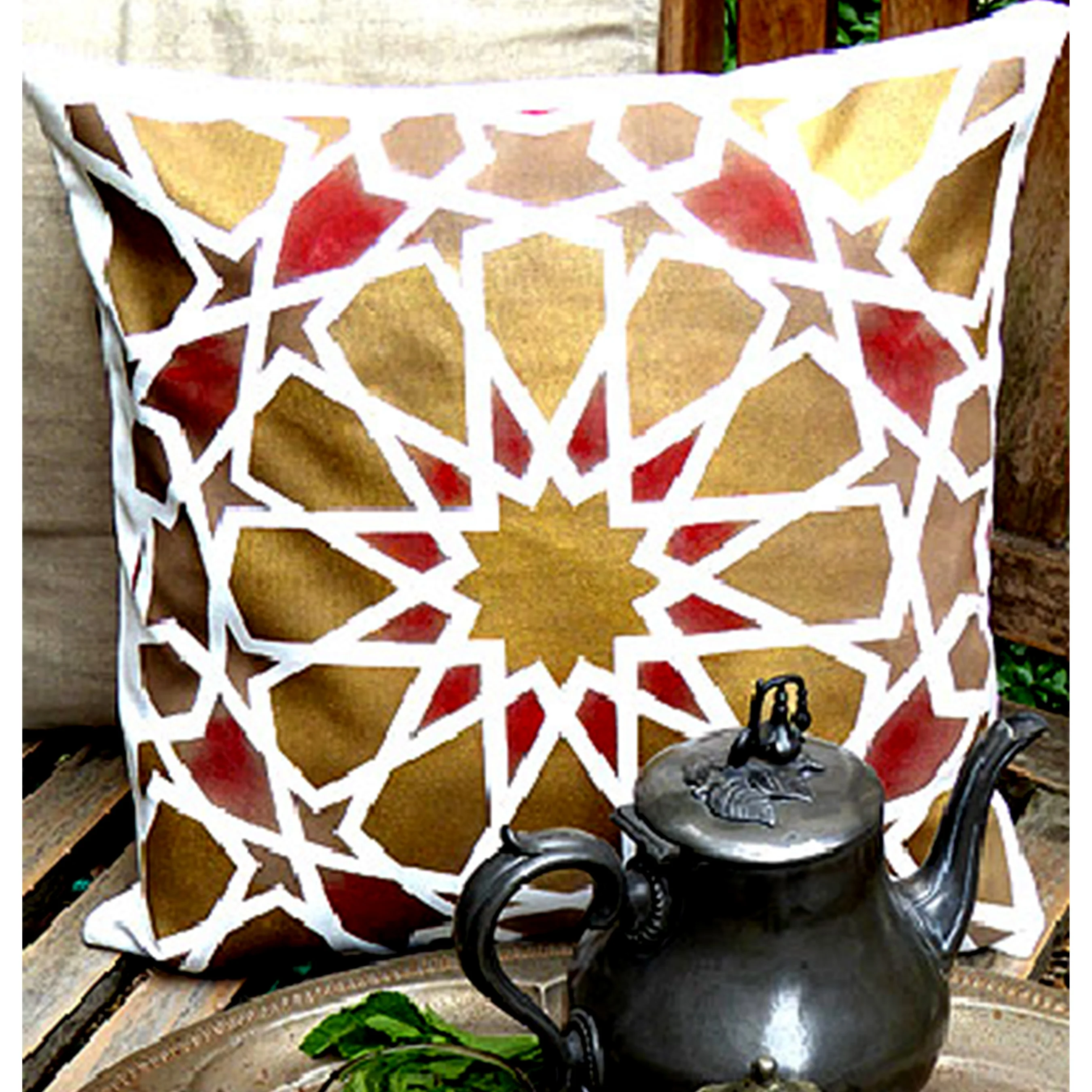 Islamic Geometric Pattern Reusable Stencil For Canvas And Wall Painting.ID#207 - Image 5