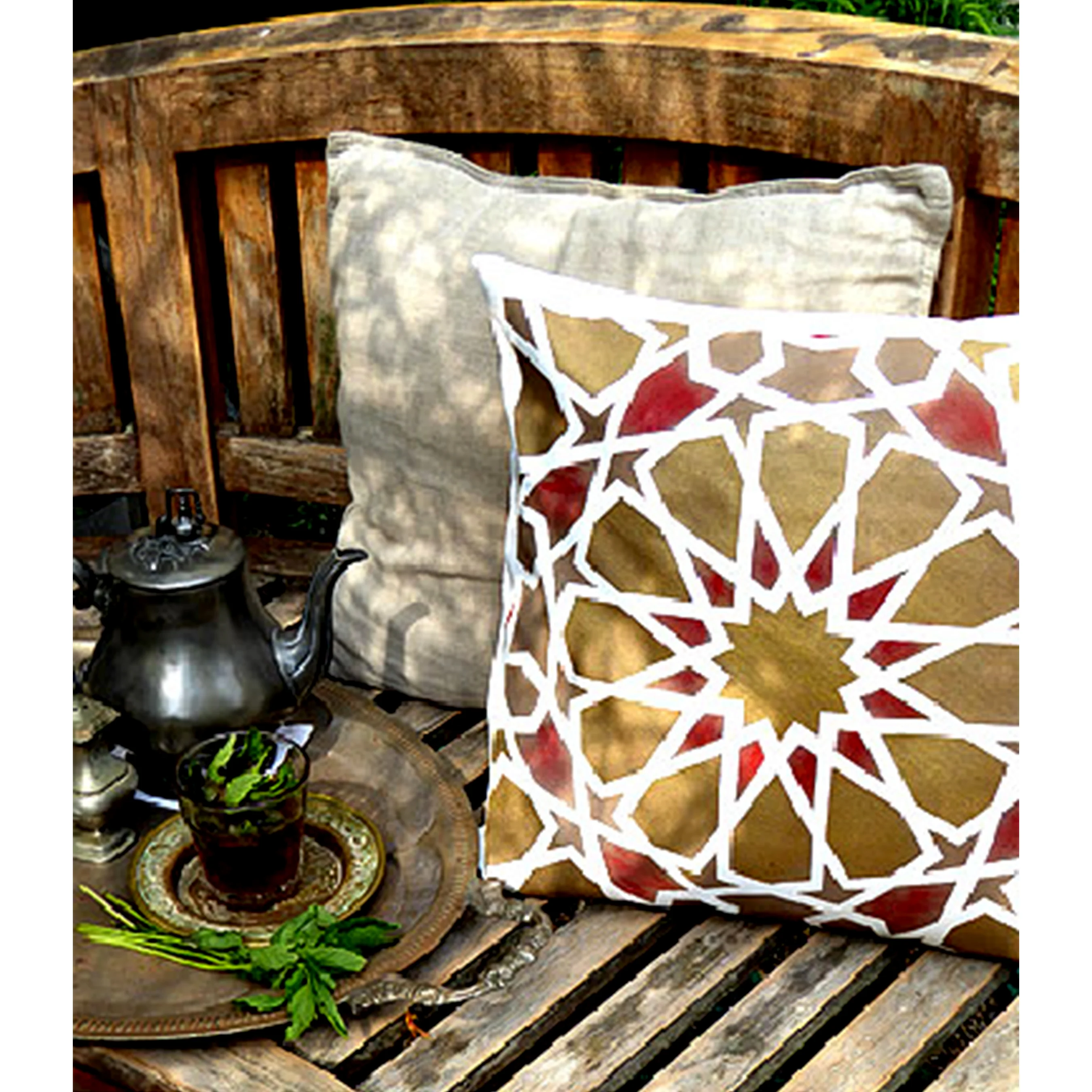 Islamic Geometric Pattern Reusable Stencil For Canvas And Wall Painting.ID#207 - Image 7