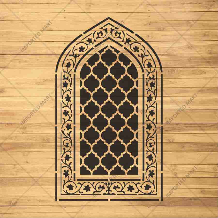 Royal Carpet Stencil – Geometric & Floral Wall, Furniture & Floor Art – ID# 709 - Image 4