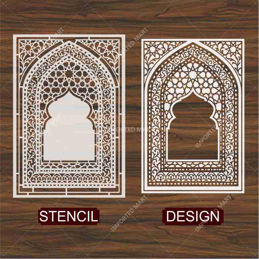 Traditional Carpet Stencil – Geometric & Floral Wall, Furniture & Floor Art – Mosque & Home Décor – ID# 708 - Image 5