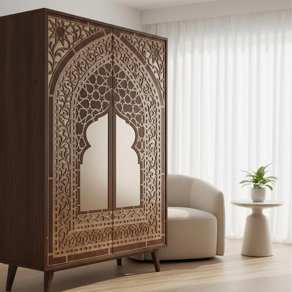 Traditional Carpet Stencil – Geometric & Floral Wall, Furniture & Floor Art – Mosque & Home Décor – ID# 708 - Image 8