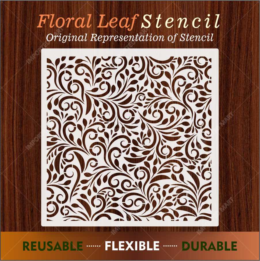Ivy Leaf Floral Pattern Stencil – Elegant Botanical Wall Design ID#657
