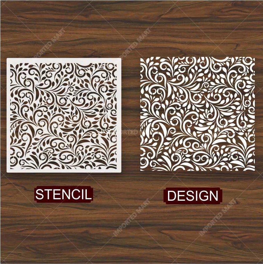 Ivy Leaf Floral Pattern Stencil – Elegant Botanical Wall Design ID#657 - Image 4