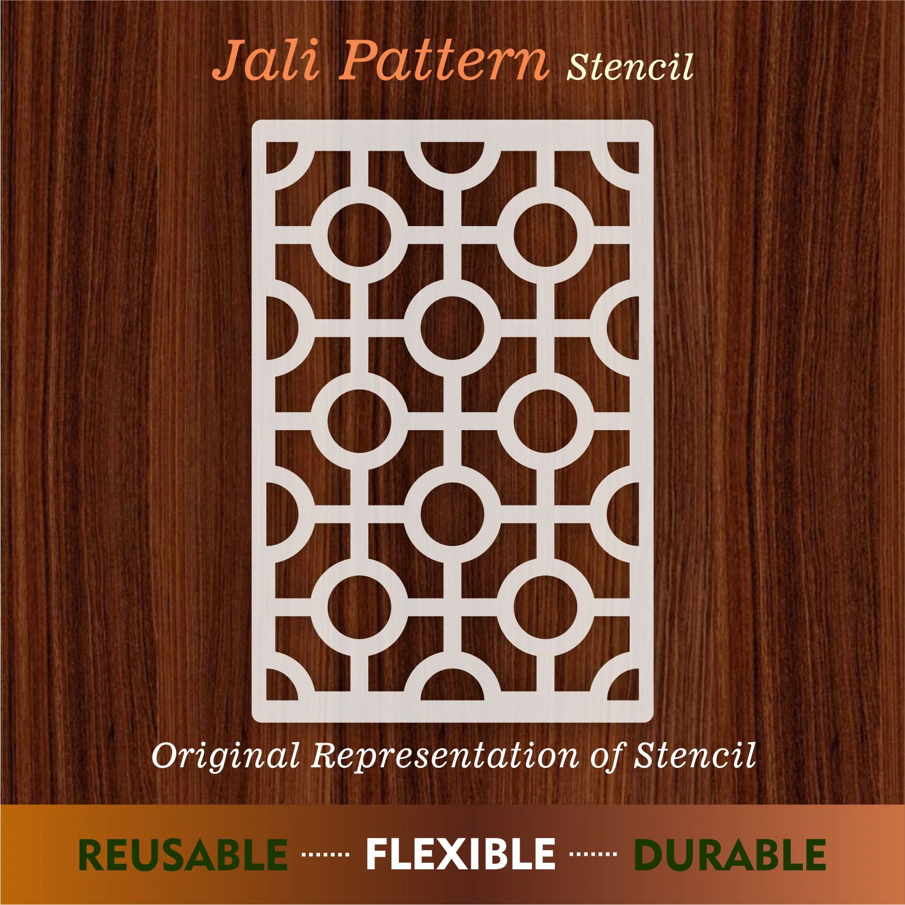 Jali Pattern Reusable Stencil For Canvas And Wall Painting.ID#212B - Image 6