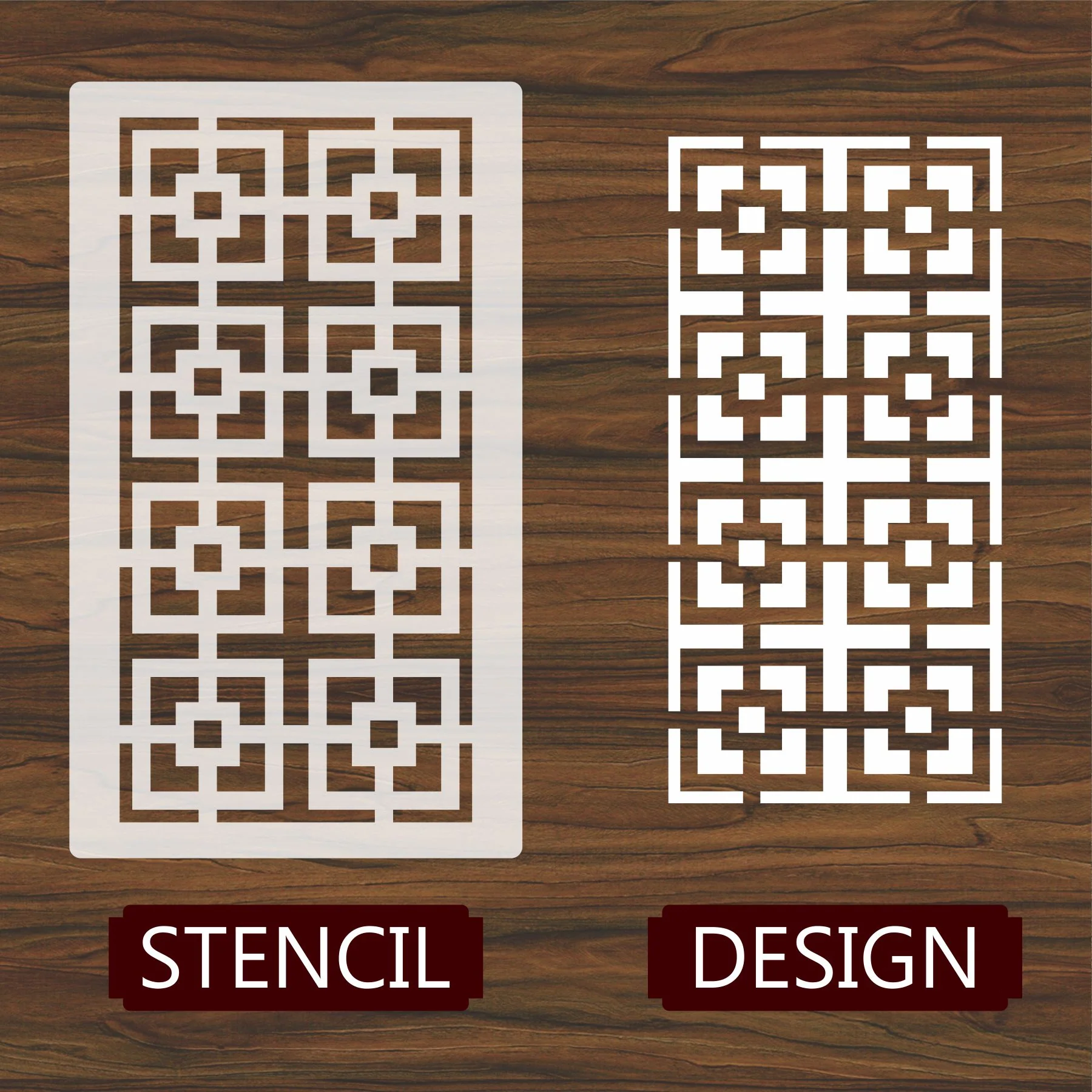 Korean symbol Jali Pattern Reusable Stencil For Canvas And Wall Painting.ID#212C - Image 3