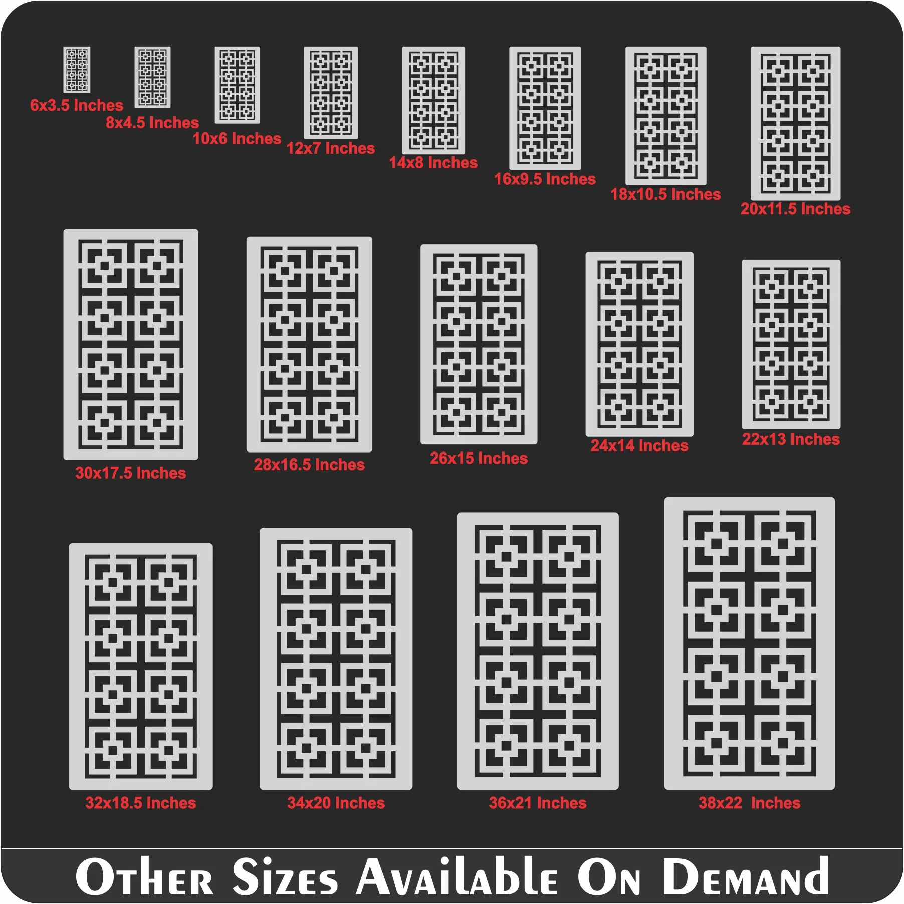 Korean symbol Jali Pattern Reusable Stencil For Canvas And Wall Painting.ID#212C - Image 8