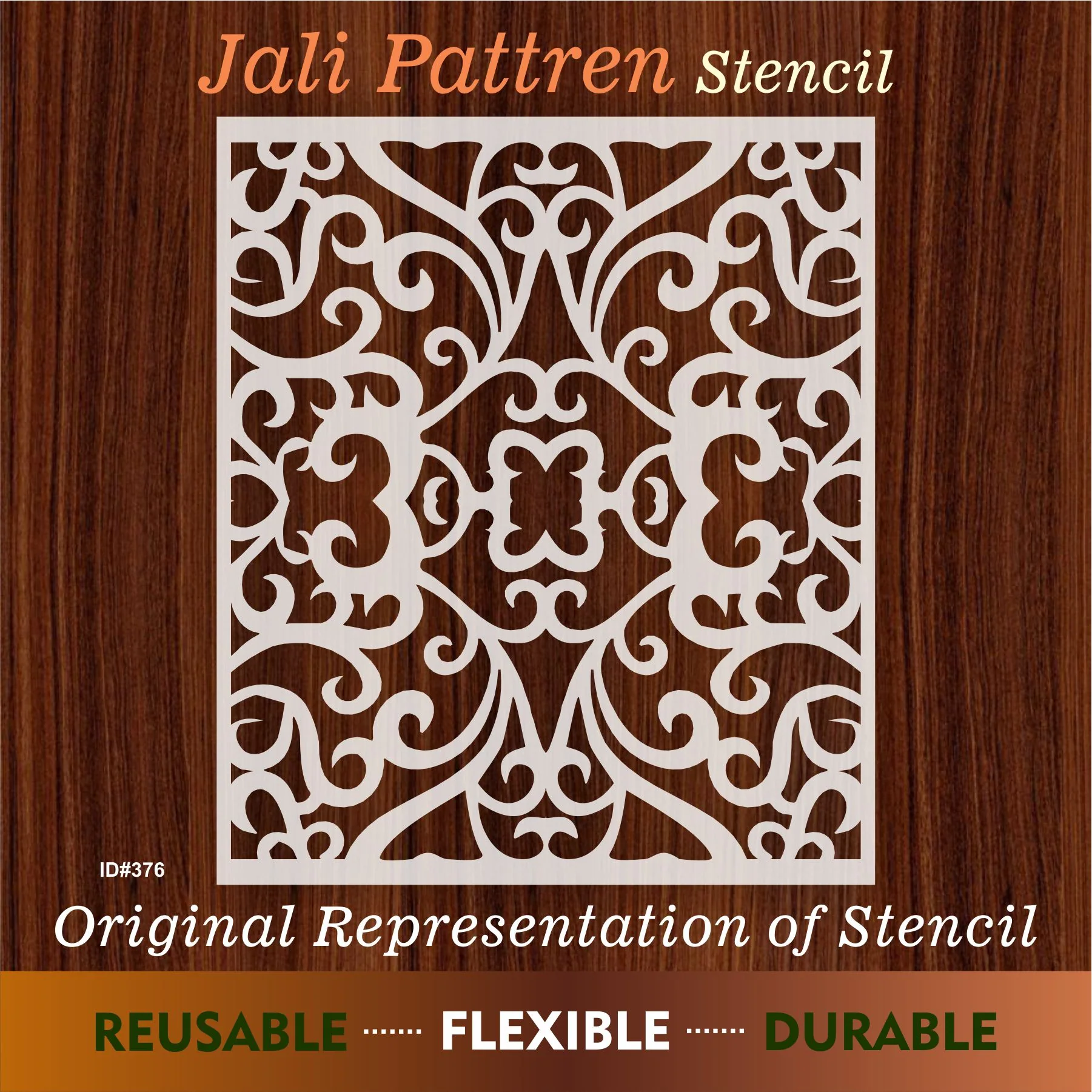 Jali Pattren Reusable Stencil For Canvas And Wall Painting.ID #376 - Image 6