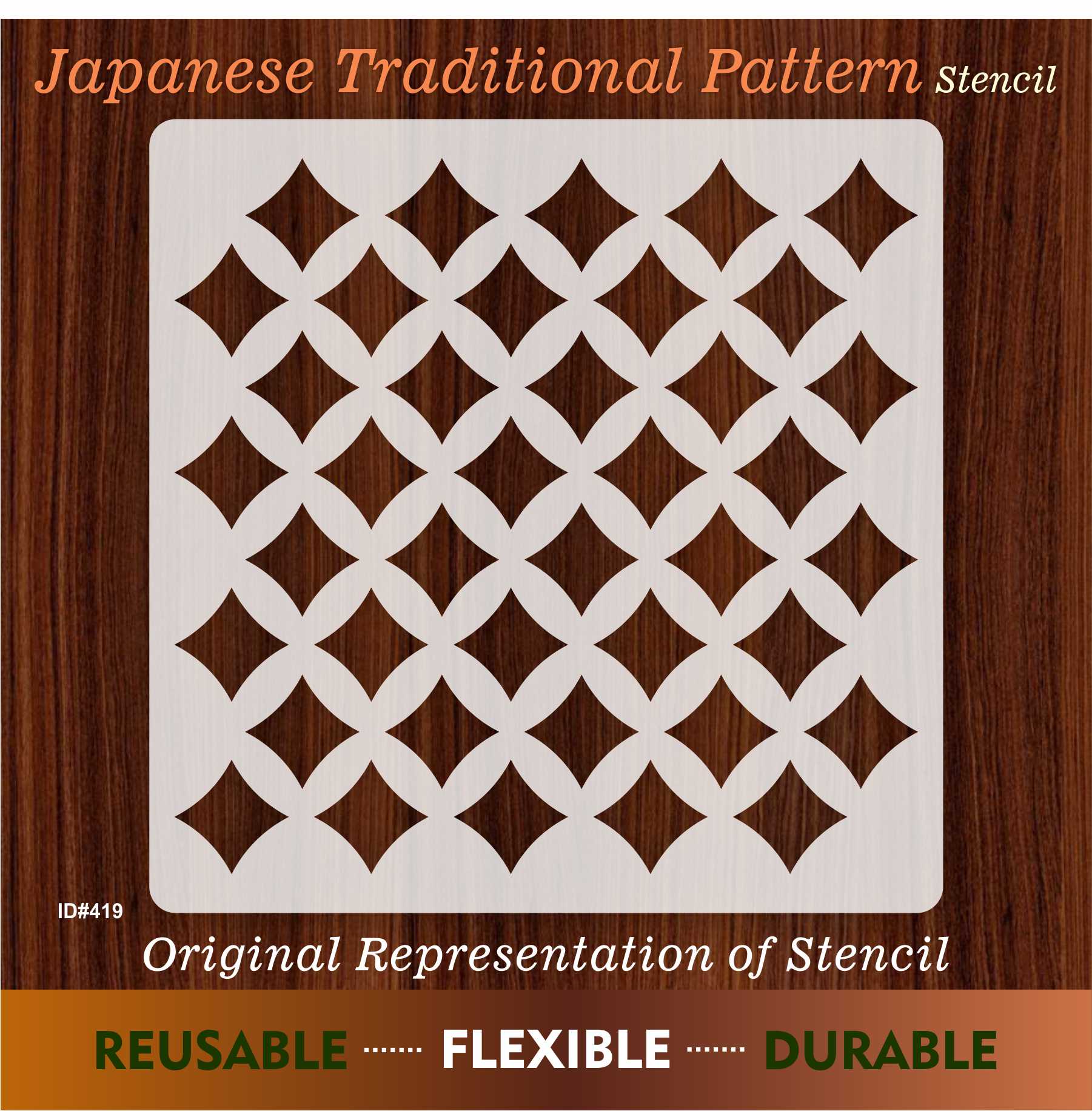 Japanes Traditional Pattern Stencil Reusable Stencil For Canvas And Wall Painting.ID #419 - Image 7