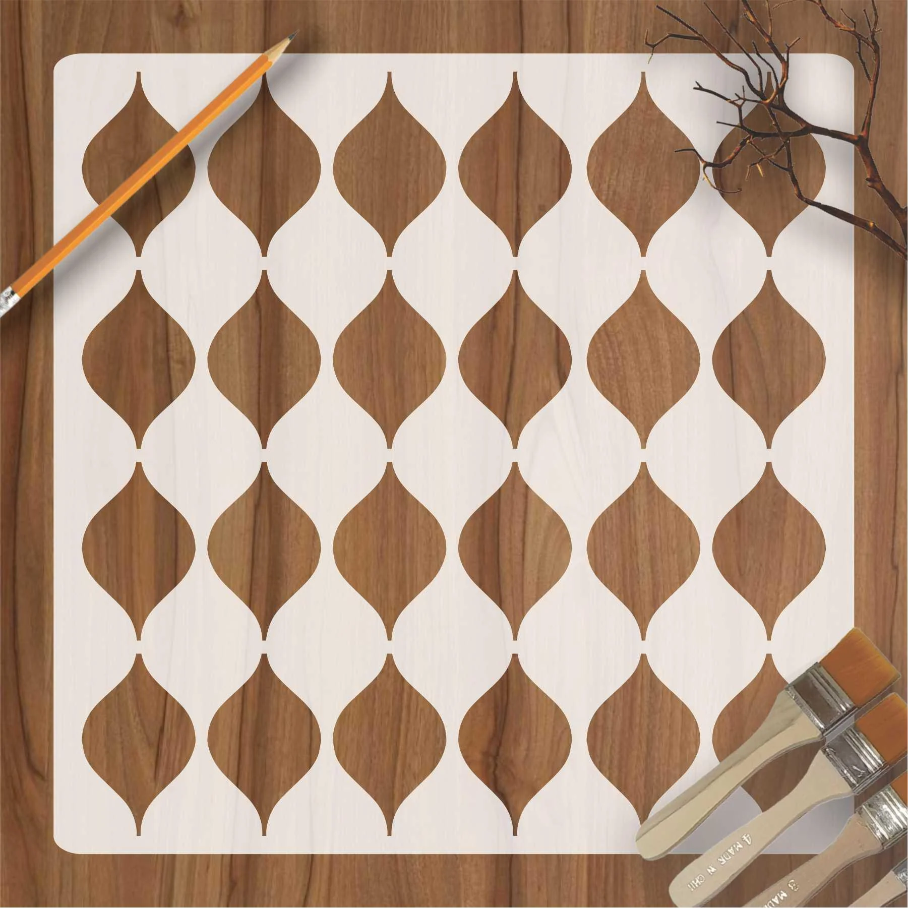 Japanese Pattern Reusable Stencil for Canvas and wall painting.ID#156