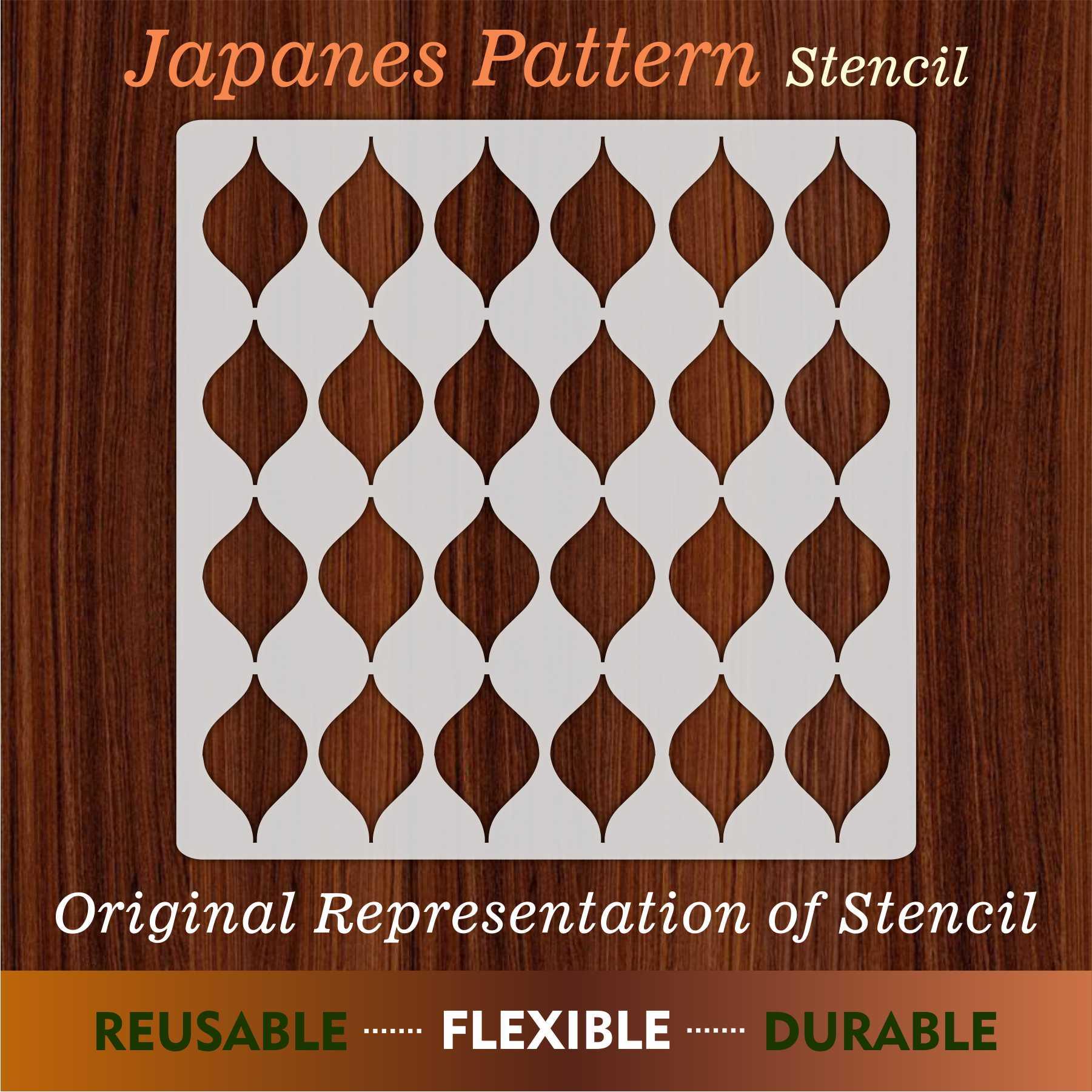 Japanese Pattern Reusable Stencil for Canvas and wall painting.ID#156 - Image 6