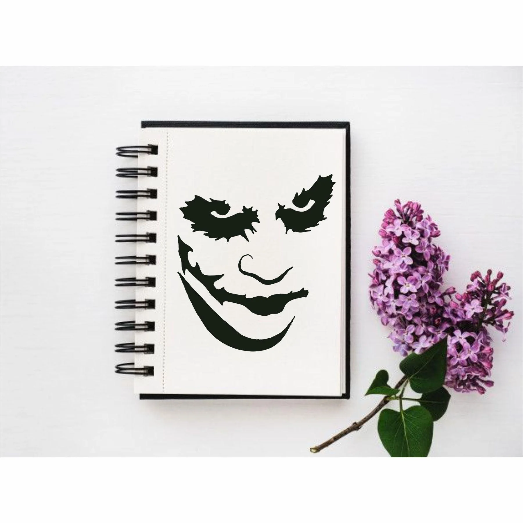 Joker Face Reusable Stencil for Canvas and wall painting.ID#106 - Image 5