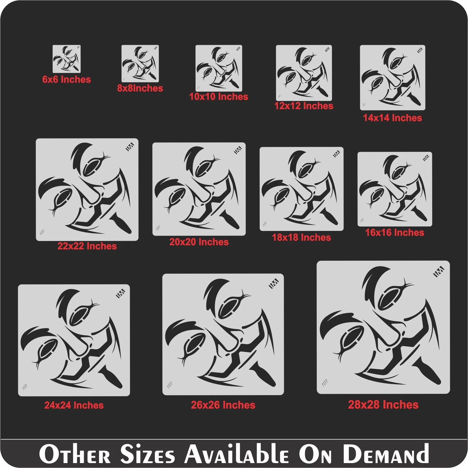Joker Face Reusable Stencil for Canvas and wall painting.ID#107 - Image 7