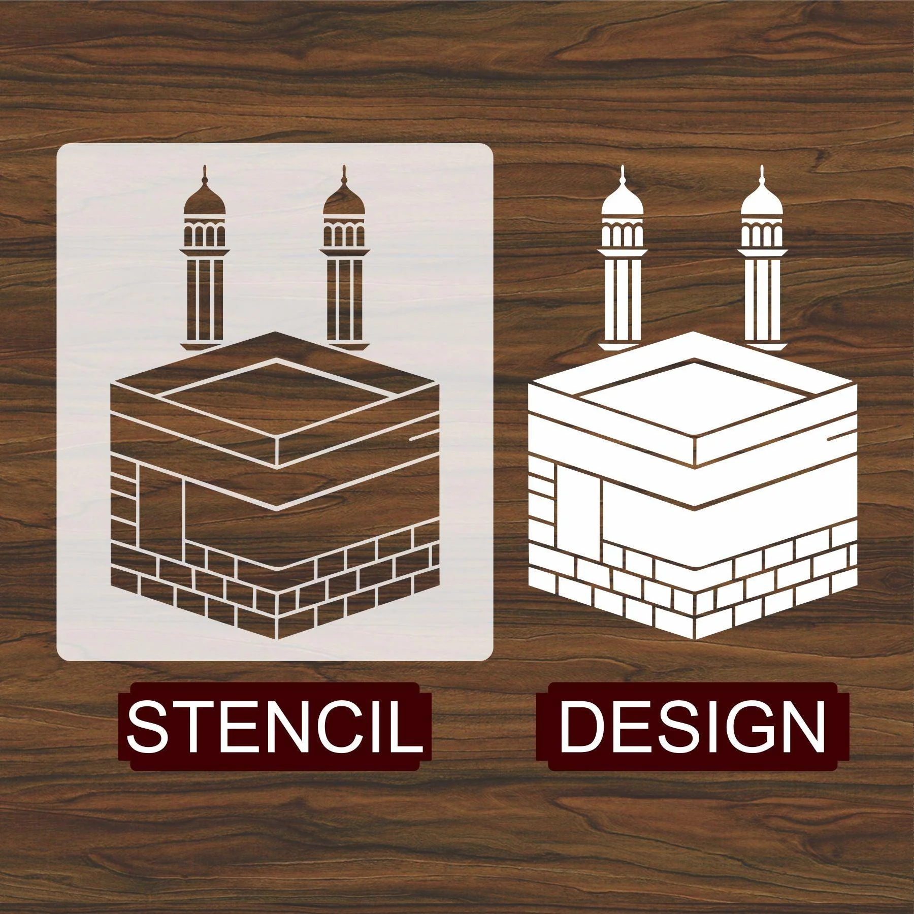 KAABA Stencils Islamic Reusable Stencil for Canvas and wall Painting.ID#4121 - Image 4