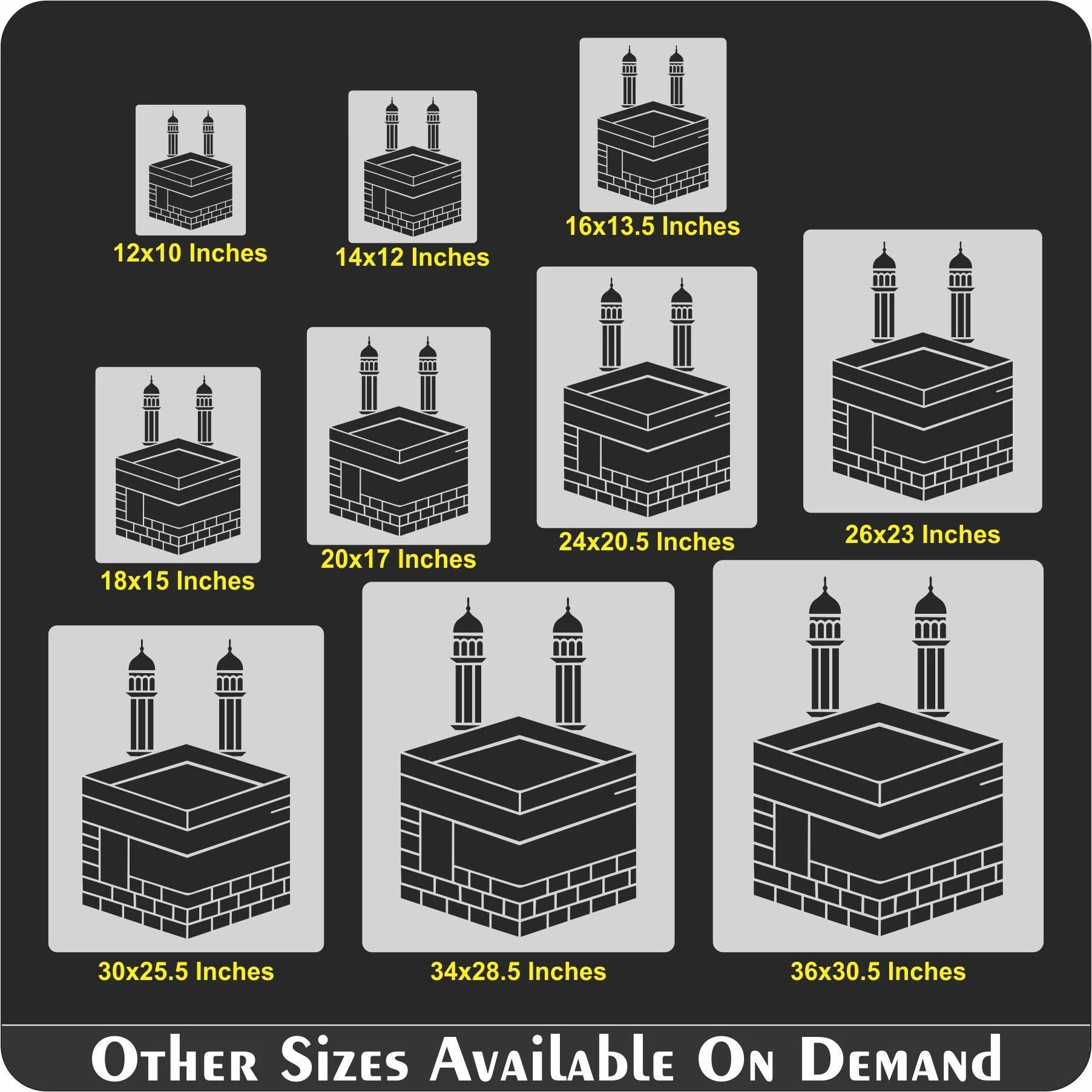 KAABA Stencils Islamic Reusable Stencil for Canvas and wall Painting.ID#4121 - Image 8