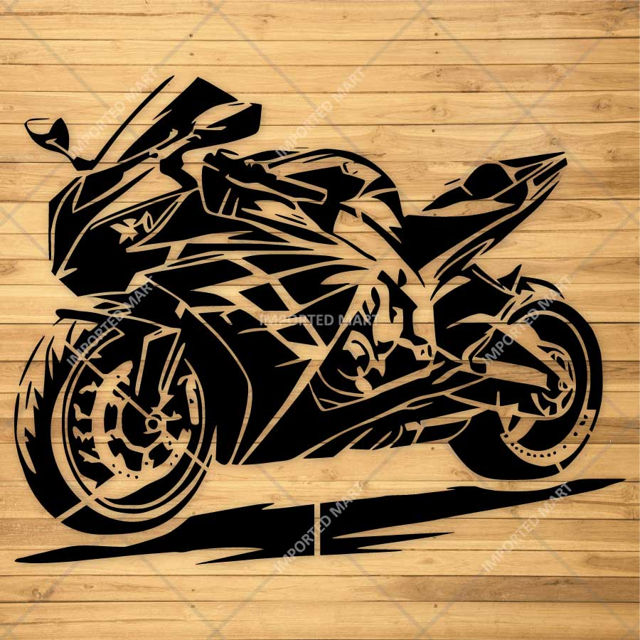 Kawasaki Ninja Bike Stencil for Wall, Garage, Helmet, Wood & Fabric Art – Sports Motorcycle Design – ID# 777 - Image 3