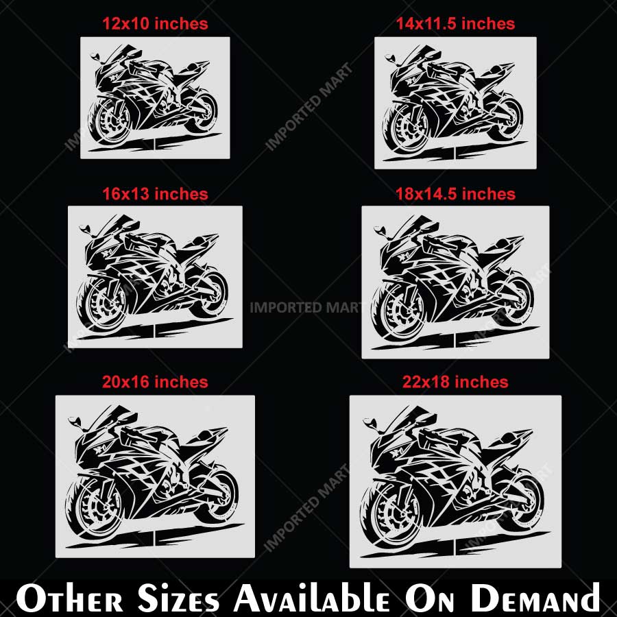 Kawasaki Ninja Bike Stencil for Wall, Garage, Helmet, Wood & Fabric Art – Sports Motorcycle Design – ID# 777 - Image 5
