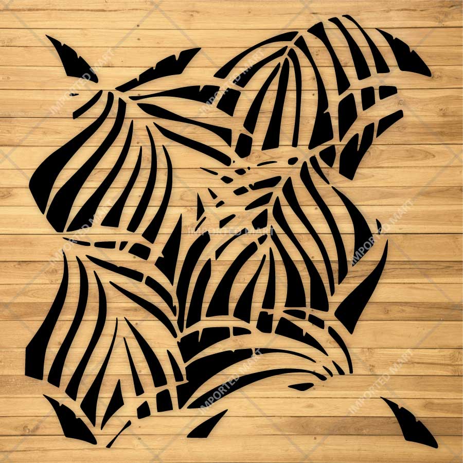 Kayra Decor Palms Stencil for Walls, Furniture & Fabric Art – Tropical Leaf Pattern Design – ID# 787 - Image 3