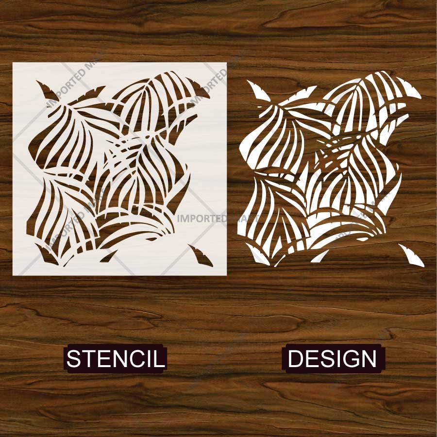Kayra Decor Palms Stencil for Walls, Furniture & Fabric Art – Tropical Leaf Pattern Design – ID# 787 - Image 4