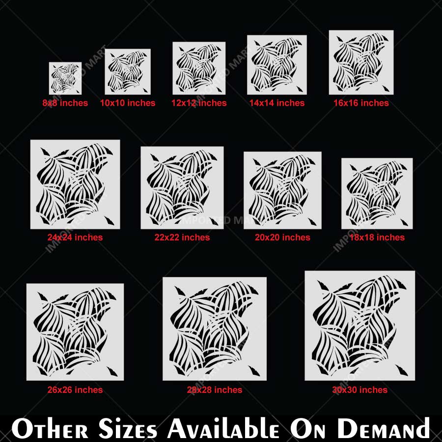 Kayra Decor Palms Stencil for Walls, Furniture & Fabric Art – Tropical Leaf Pattern Design – ID# 787 - Image 5