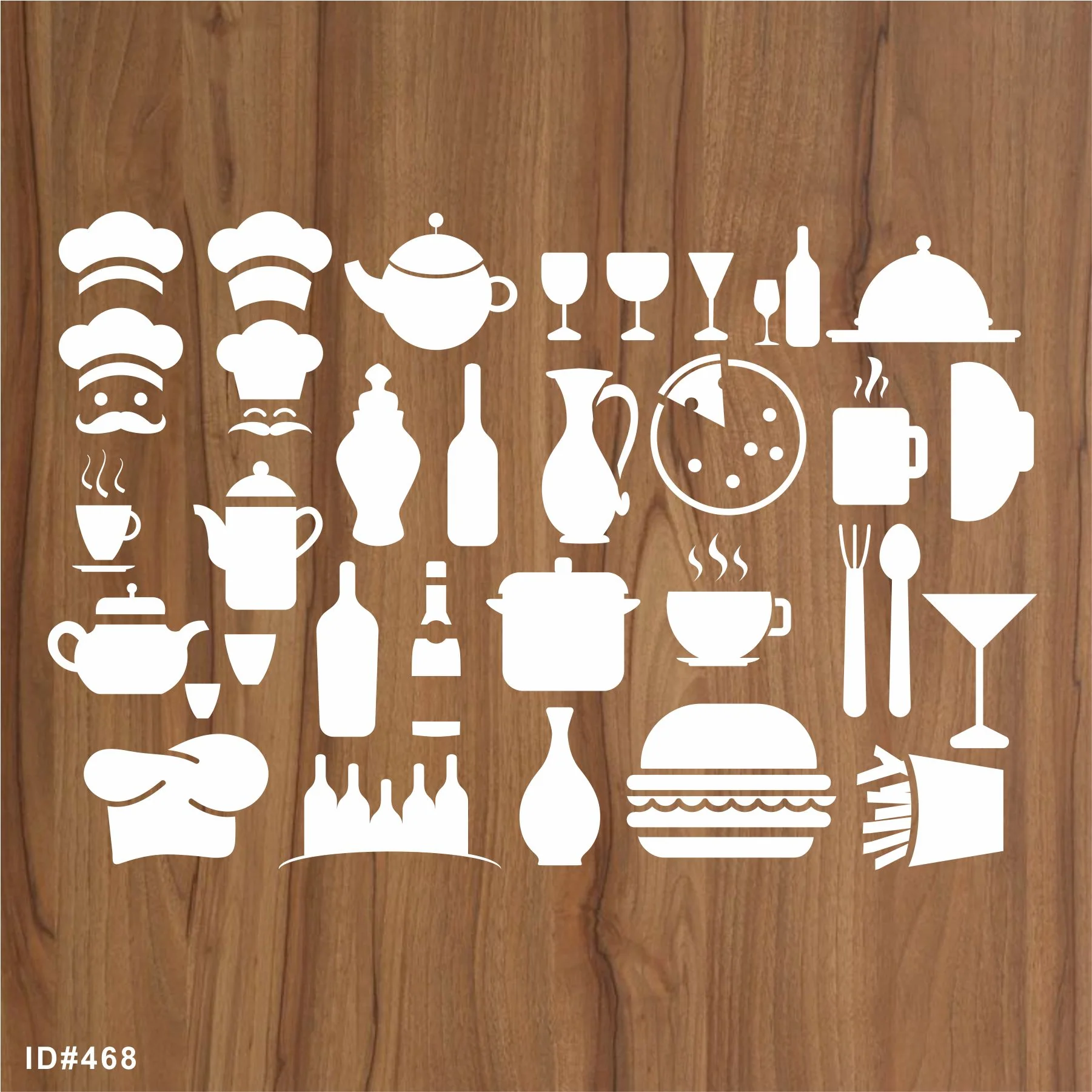 Kitchen Items&nbsp; Reusable Stencil For Canvas And Wall Painting.ID#468 - Image 2
