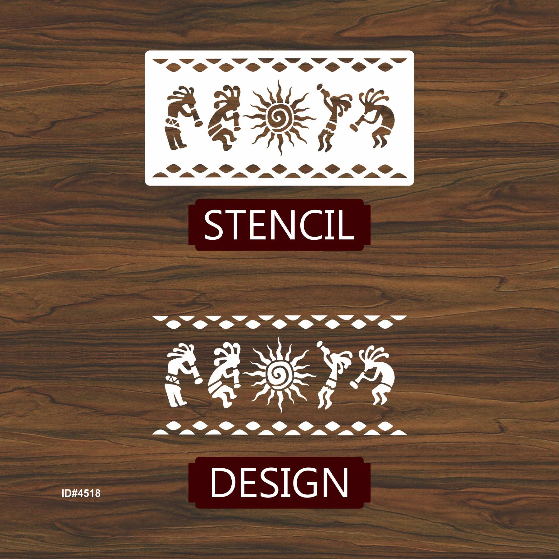 Kokopelli Art Stencil Wall Painting Scrapbooking Stamping Embossing Album Paper Card Template. ID #4518 - Image 3