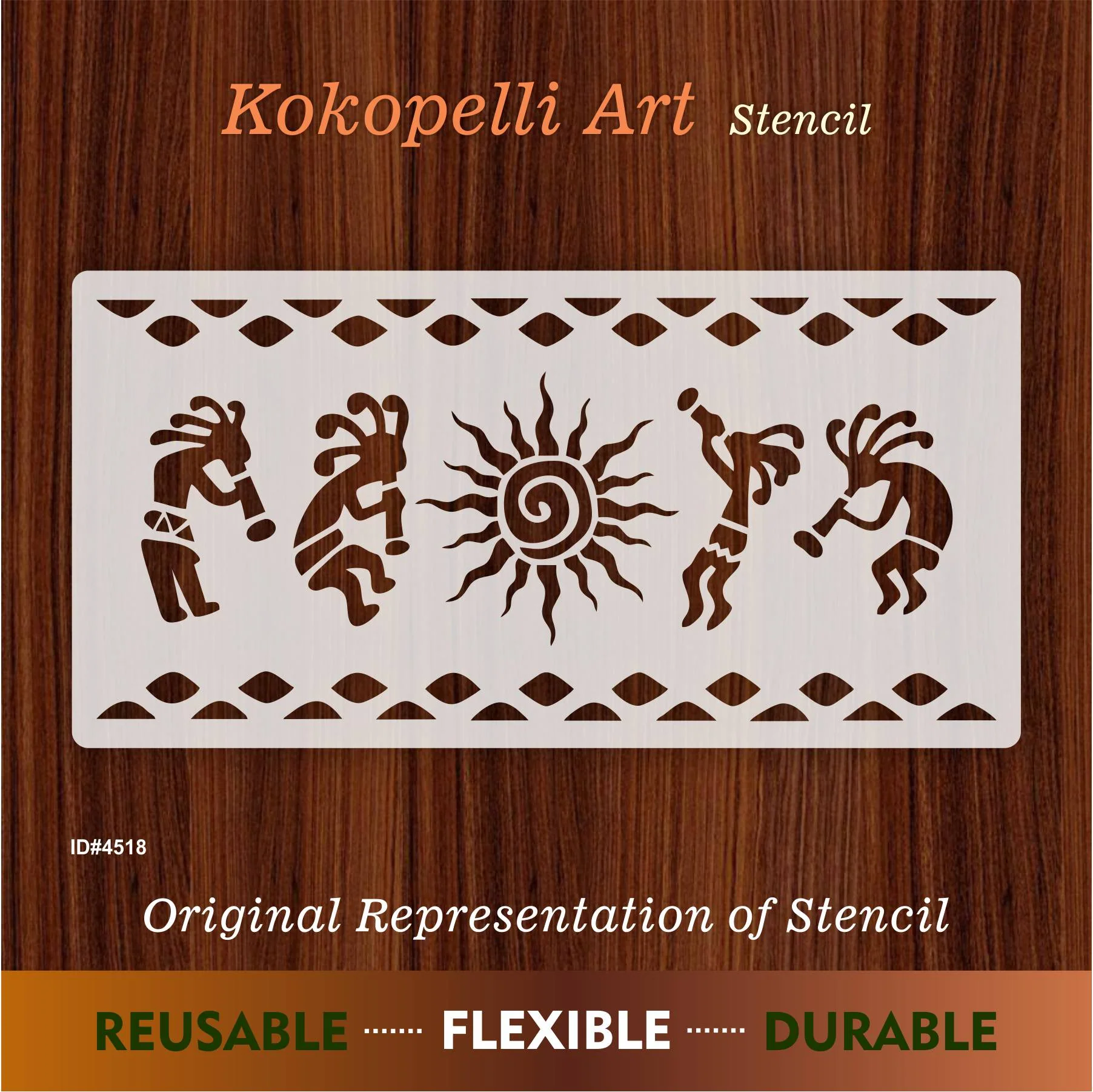 Kokopelli Art Stencil Wall Painting Scrapbooking Stamping Embossing Album Paper Card Template. ID #4518 - Image 6