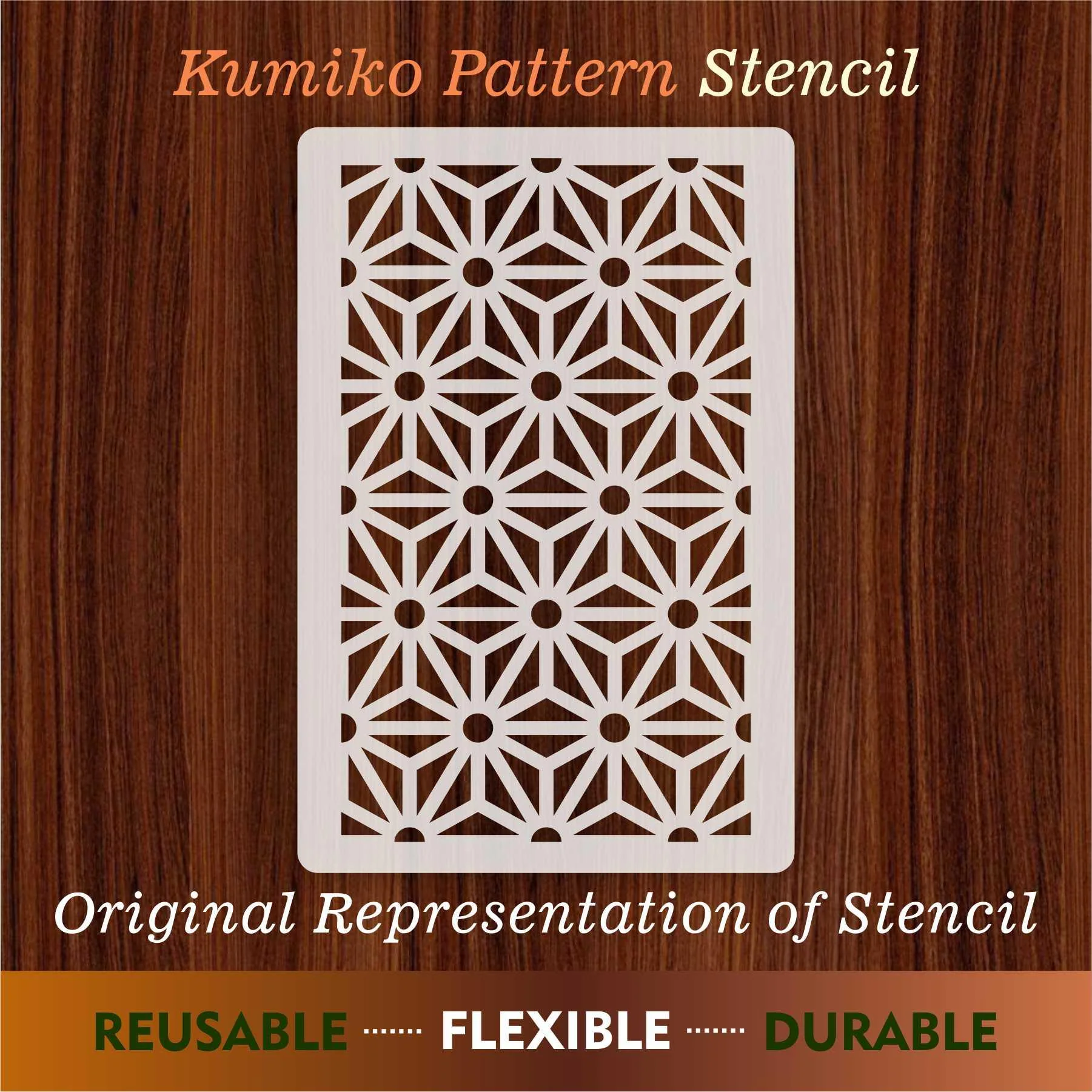 Kumiko Pattern Moroccan Fabric Reusable Stencil For Canvas And Wall Painting.ID#208F - Image 7