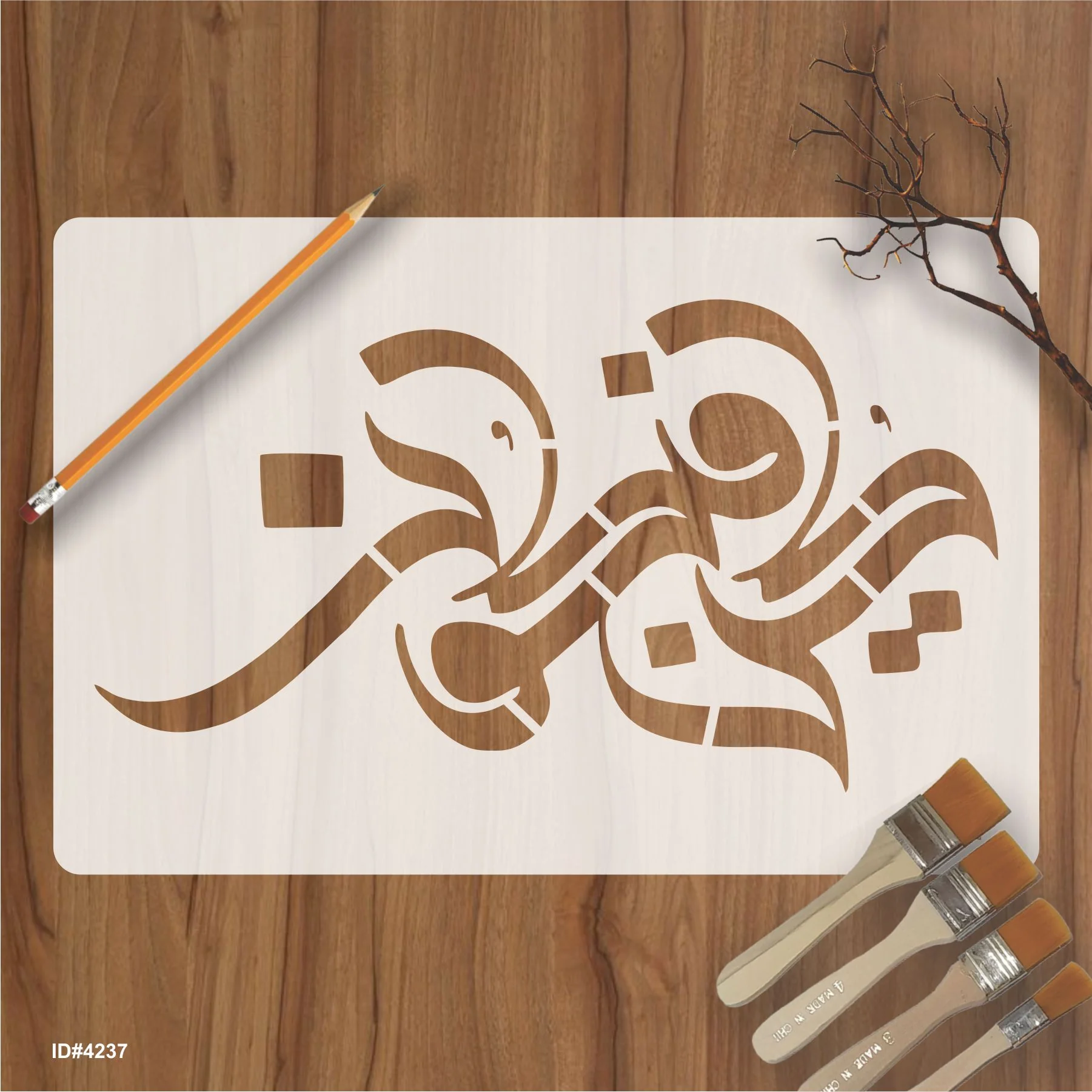Kun Faya Kun كُن فَيَكُونُ Calligraphy Islamic Reusable Stencil for Canvas and wall painting.ID#4237
