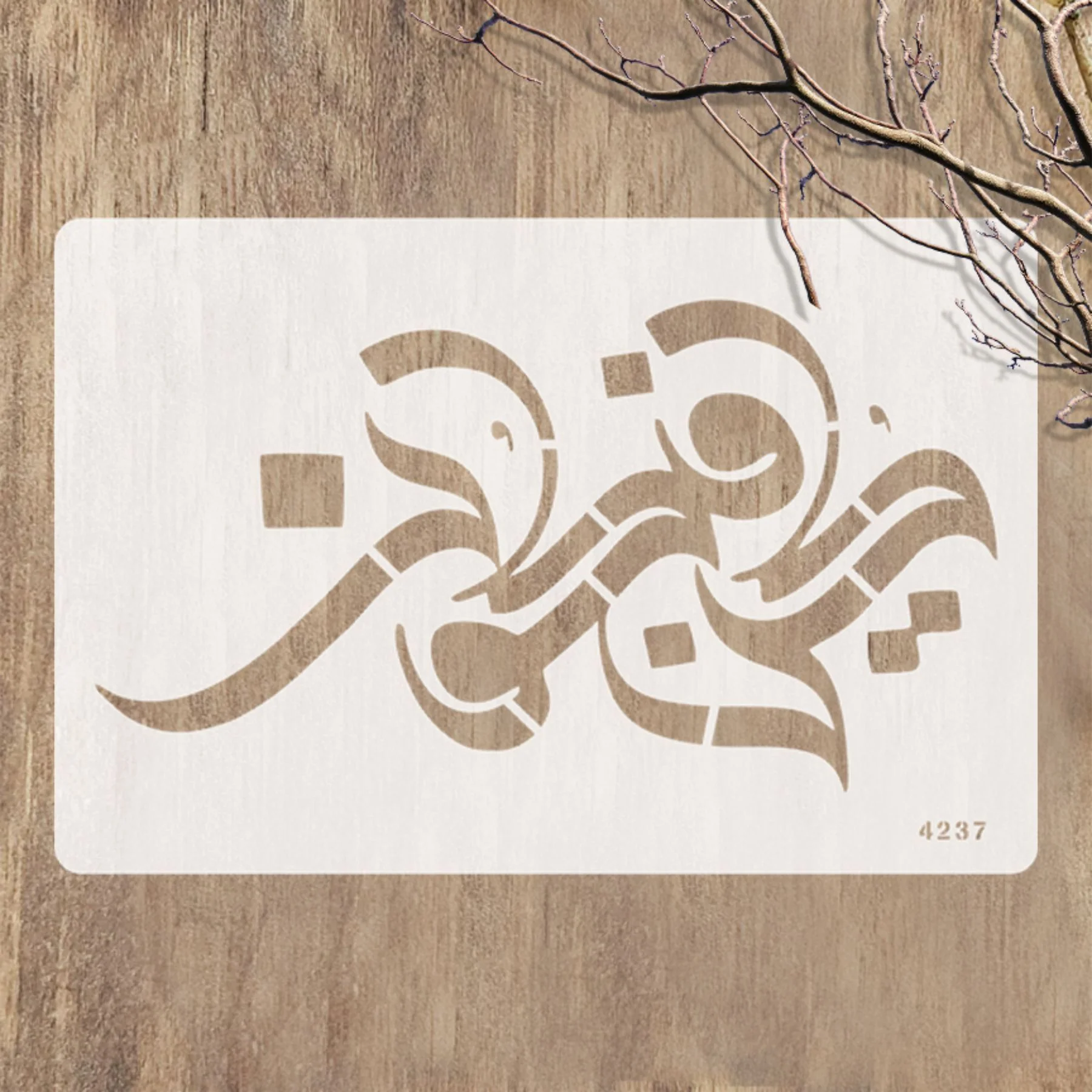 Kun Faya Kun كُن فَيَكُونُ Calligraphy Islamic Reusable Stencil for Canvas and wall painting.ID#4237 - Image 4