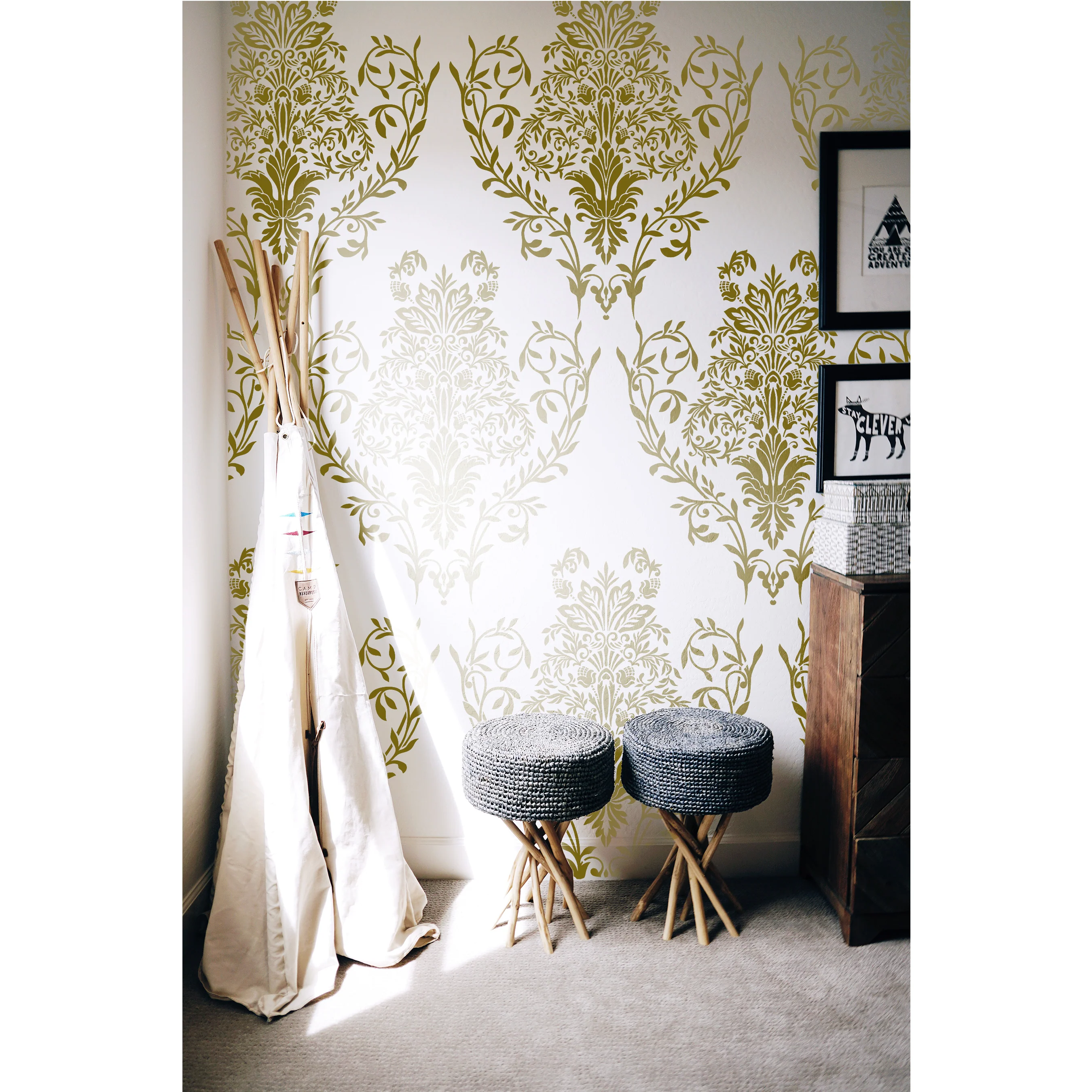 Laxury Damask Stencils For Walls Painting Scrapbooking Stamping Stamp Album Decorative stencil. ID #145 - Image 3
