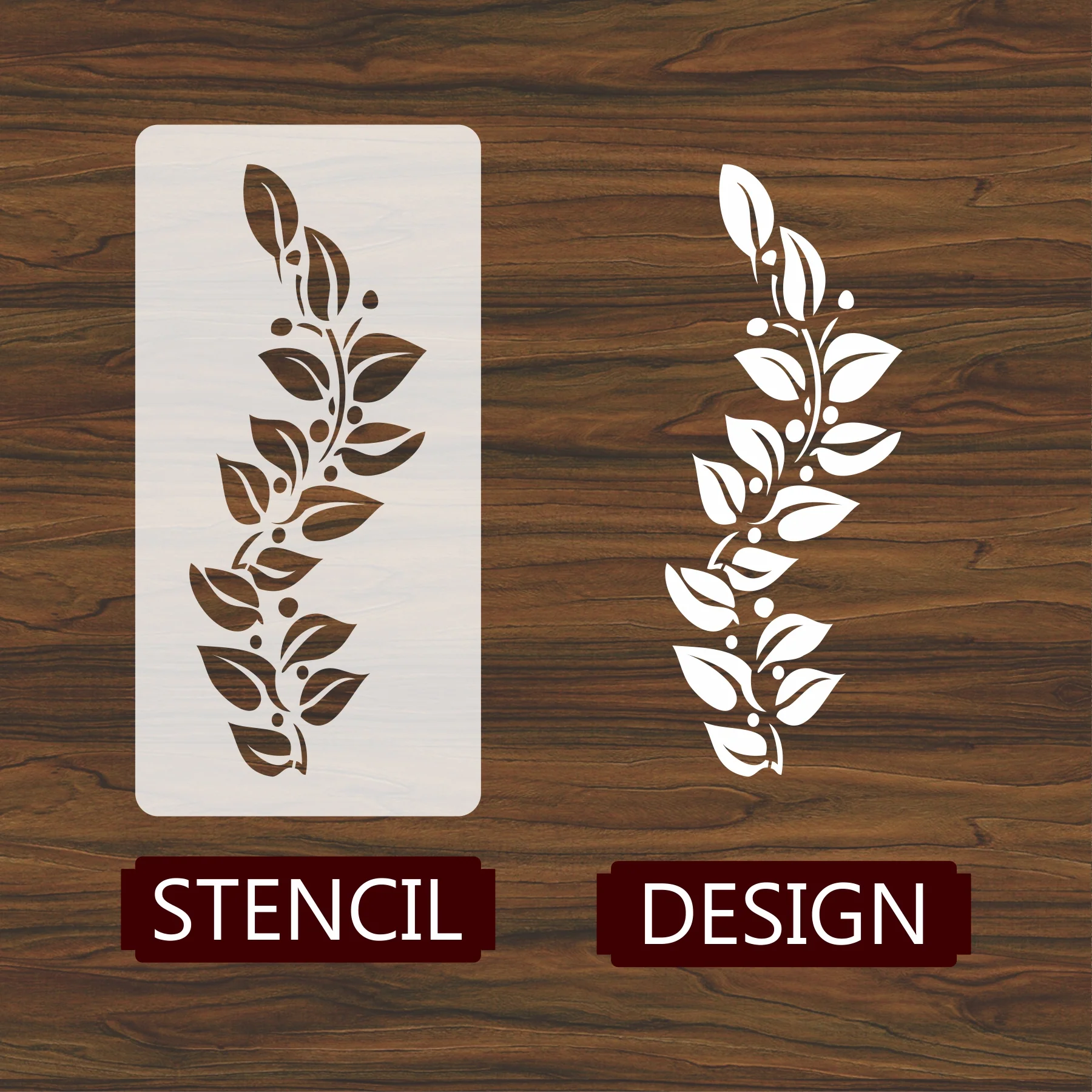 Leaf Border Laser cutting Pattern Reusable Stencil For Canvas And Wall Painting.ID#244 - Image 5