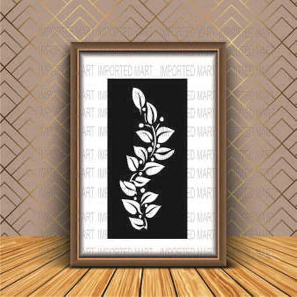 Leaf Border Laser cutting Pattern Reusable Stencil For Canvas And Wall Painting.ID#244 - Image 7