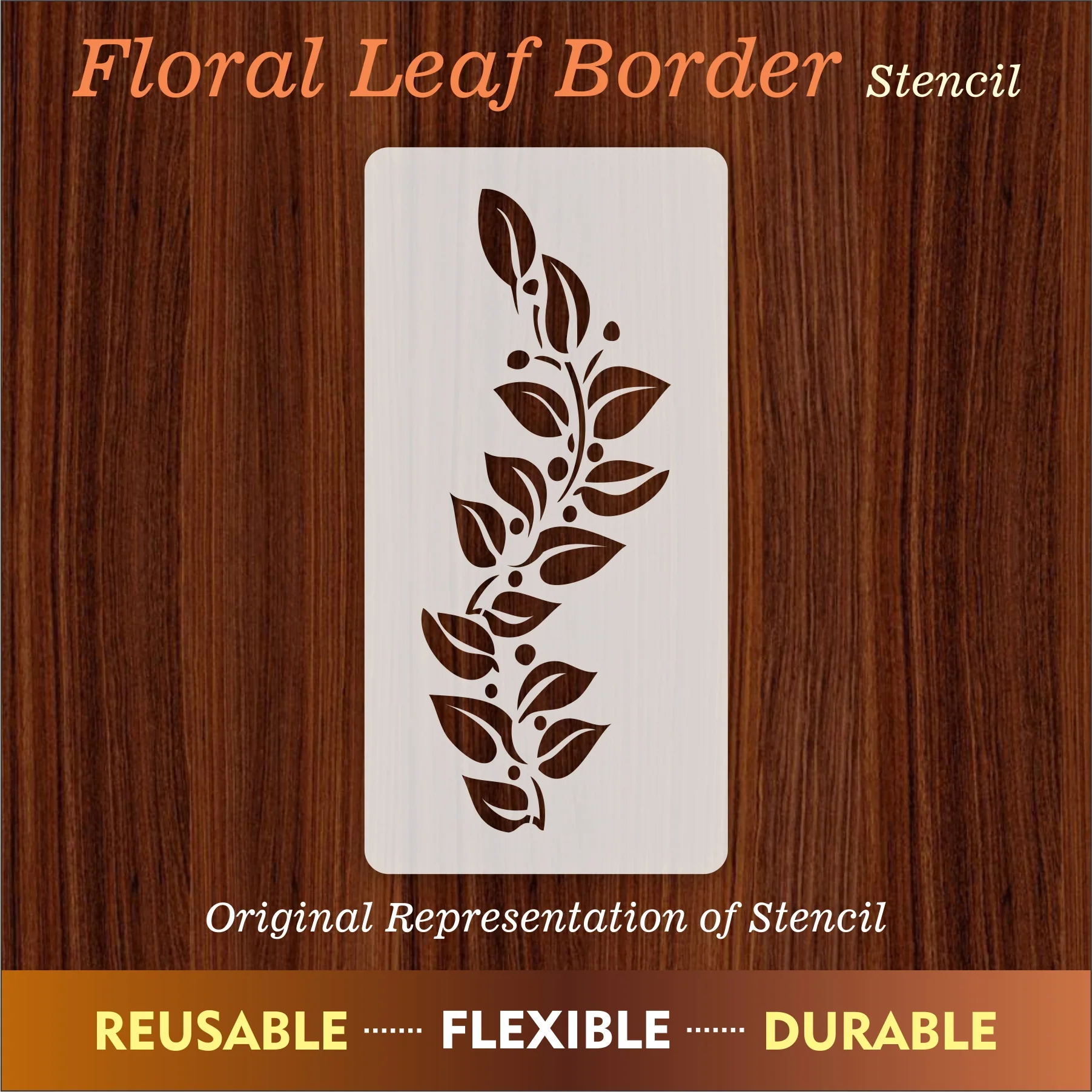 Leaf Border Laser cutting Pattern Reusable Stencil For Canvas And Wall Painting.ID#244 - Image 8