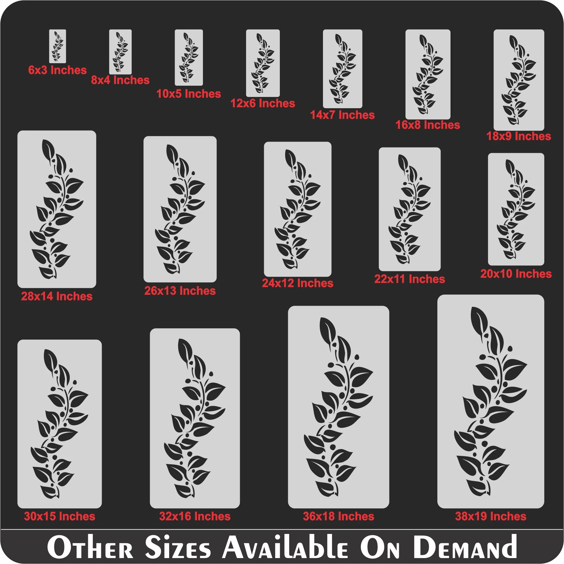 Leaf Border Laser cutting Pattern Reusable Stencil For Canvas And Wall Painting.ID#244 - Image 9
