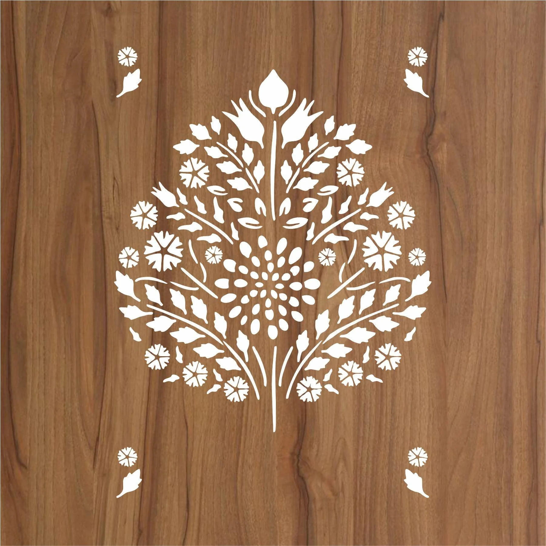 Leaf Damask Pattern Reusable Stencil for Canvas,Furniture,Fabric and wall decoration.ID#251 - Image 2