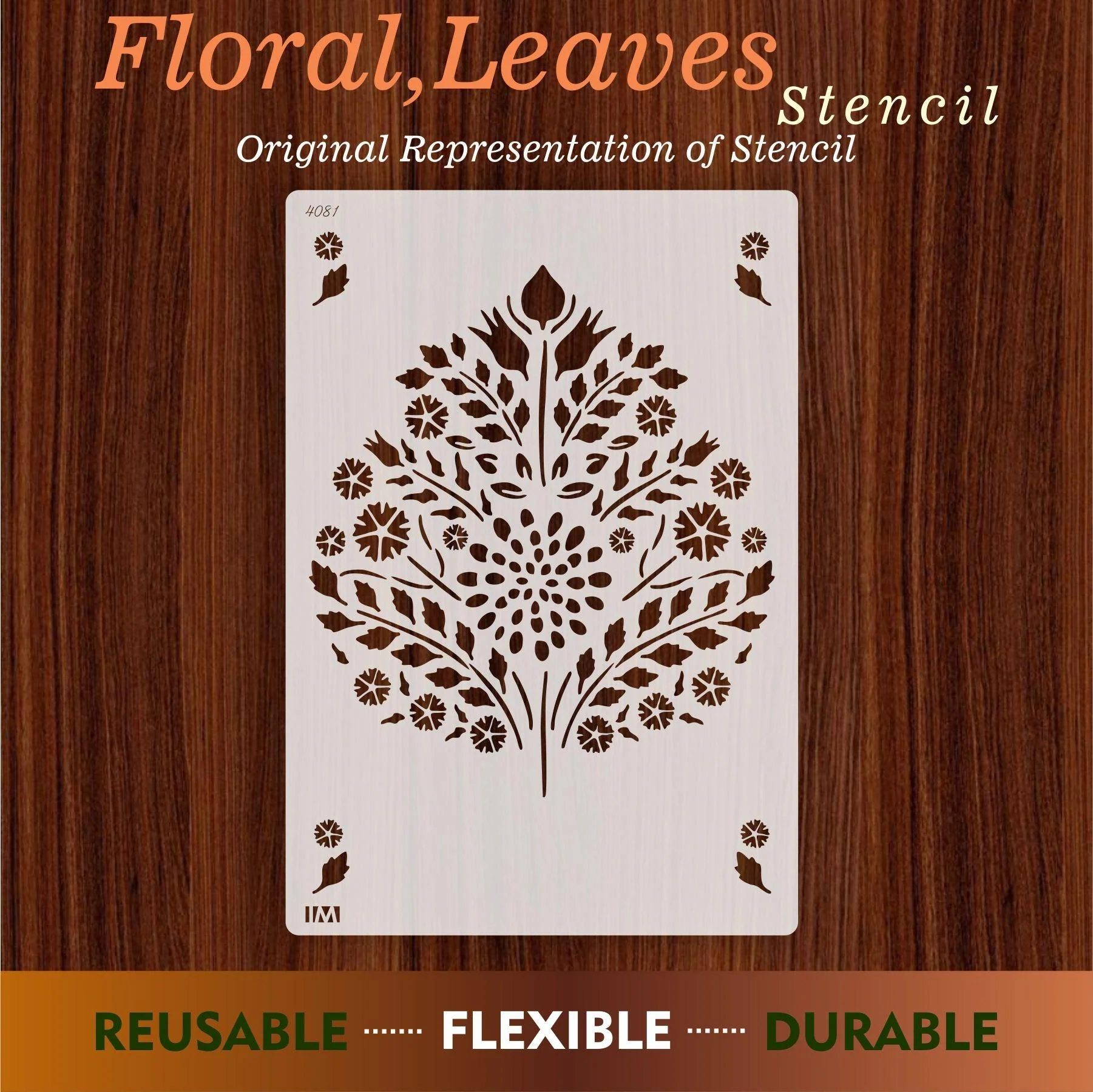 Leaf Damask Pattern Reusable Stencil for Canvas,Furniture,Fabric and wall decoration.ID#251 - Image 7