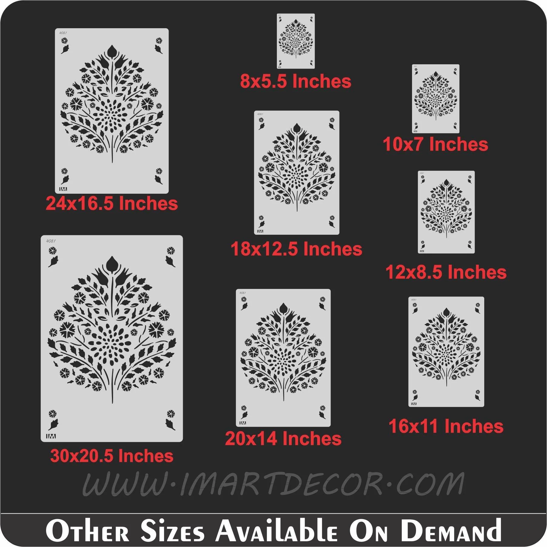 Leaf Damask Pattern Reusable Stencil for Canvas,Furniture,Fabric and wall decoration.ID#251 - Image 8