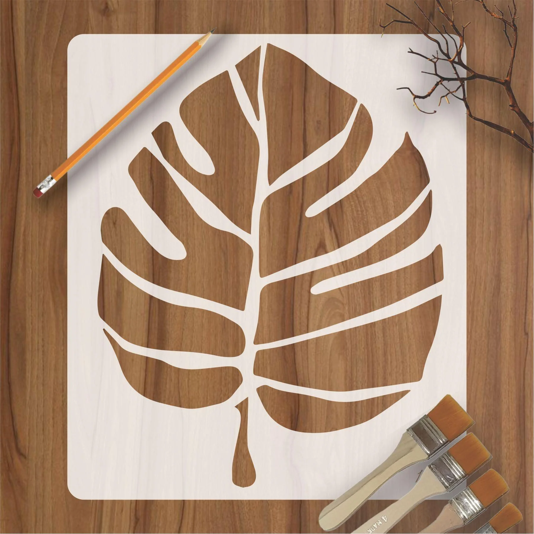 leaf Reusable Stencil For Canvas And Wall Painting.ID#175