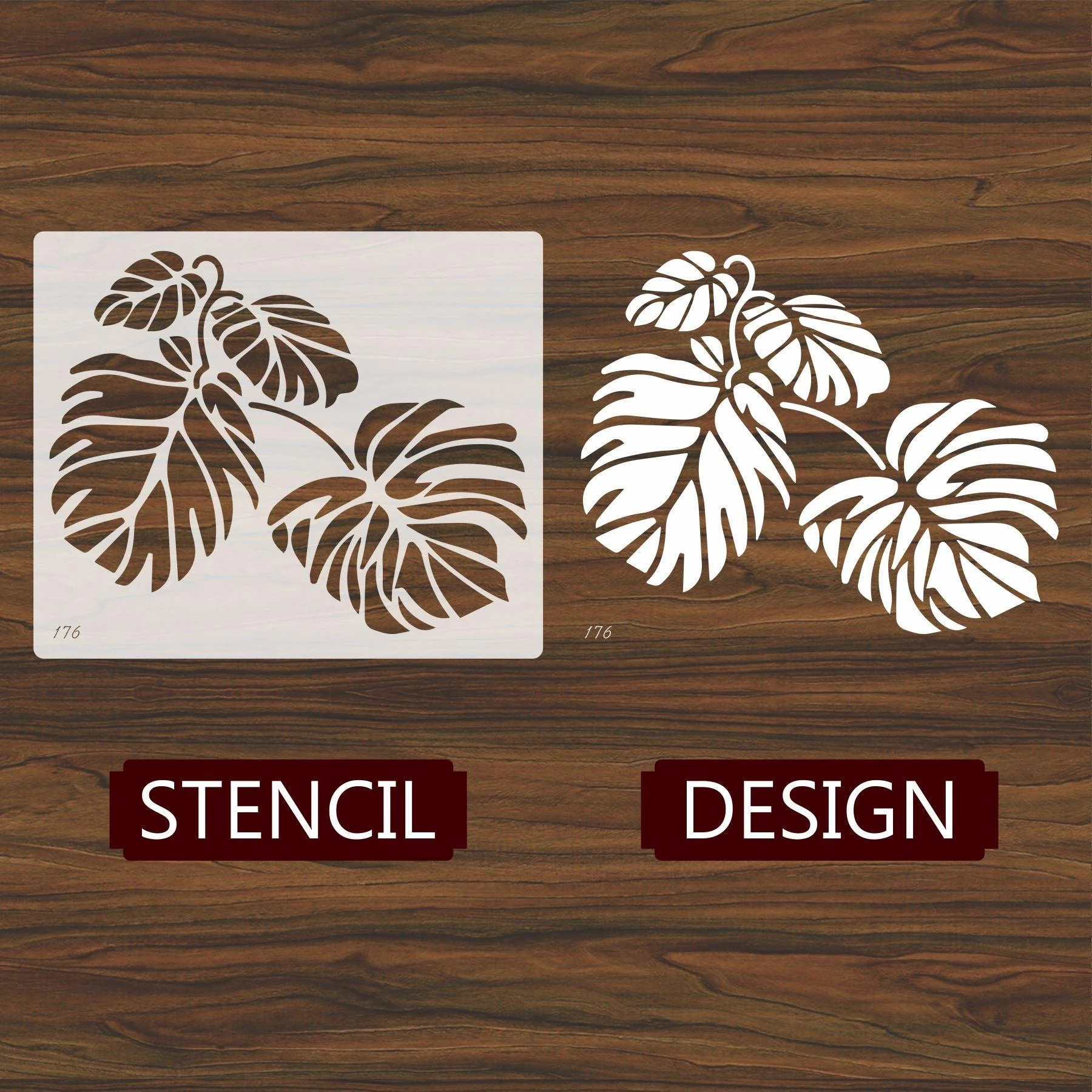 leaf Reusable Stencil For Canvas And Wall Painting.ID#176 - Image 4
