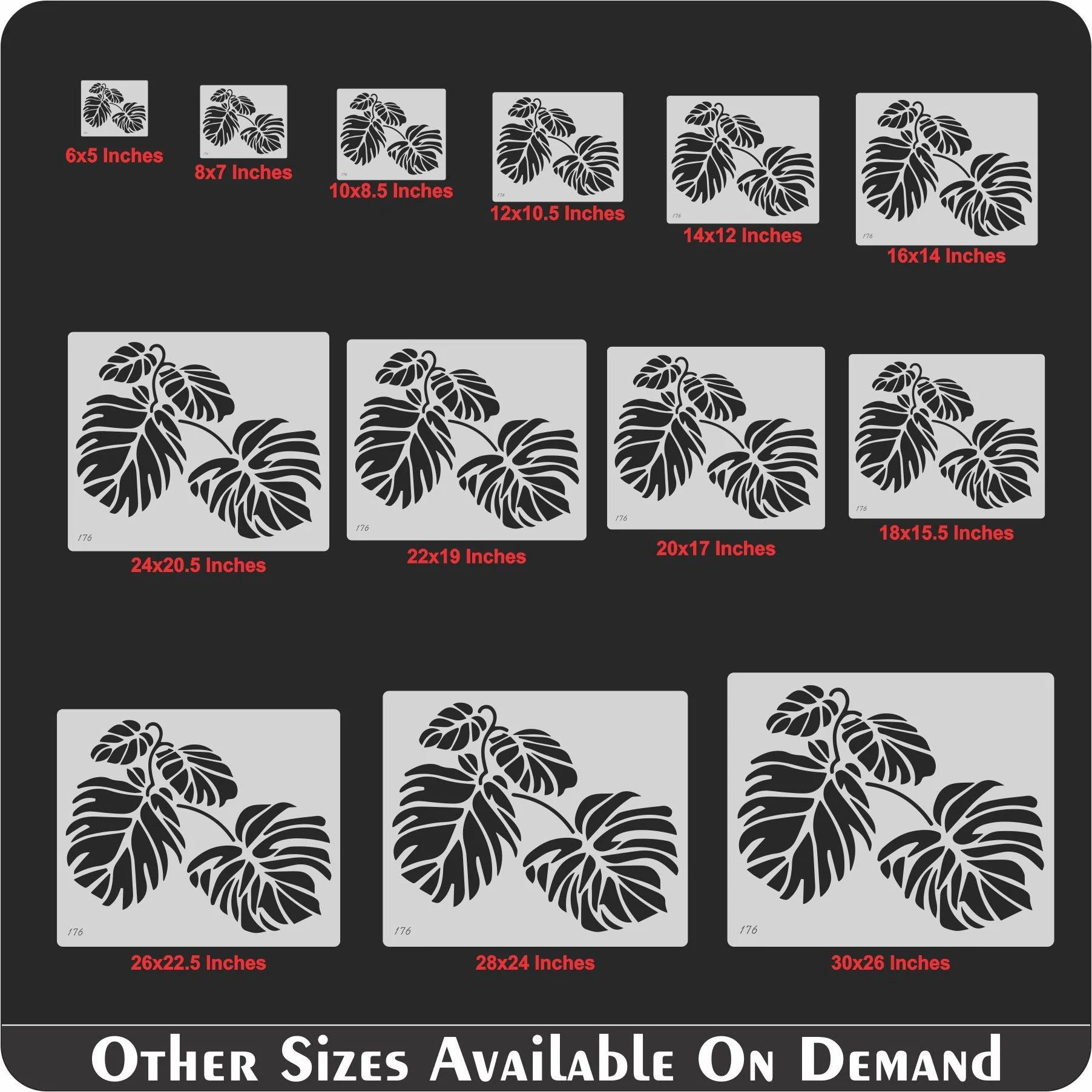 leaf Reusable Stencil For Canvas And Wall Painting.ID#176 - Image 5