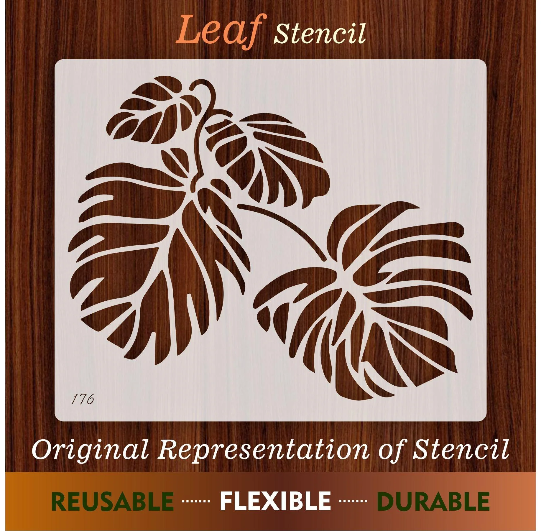 leaf Reusable Stencil For Canvas And Wall Painting.ID#176 - Image 6