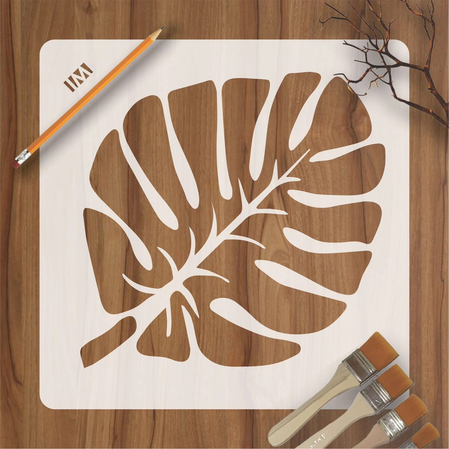 Leaf Reusable Stencil For Canvas And Wall Painting.ID#174