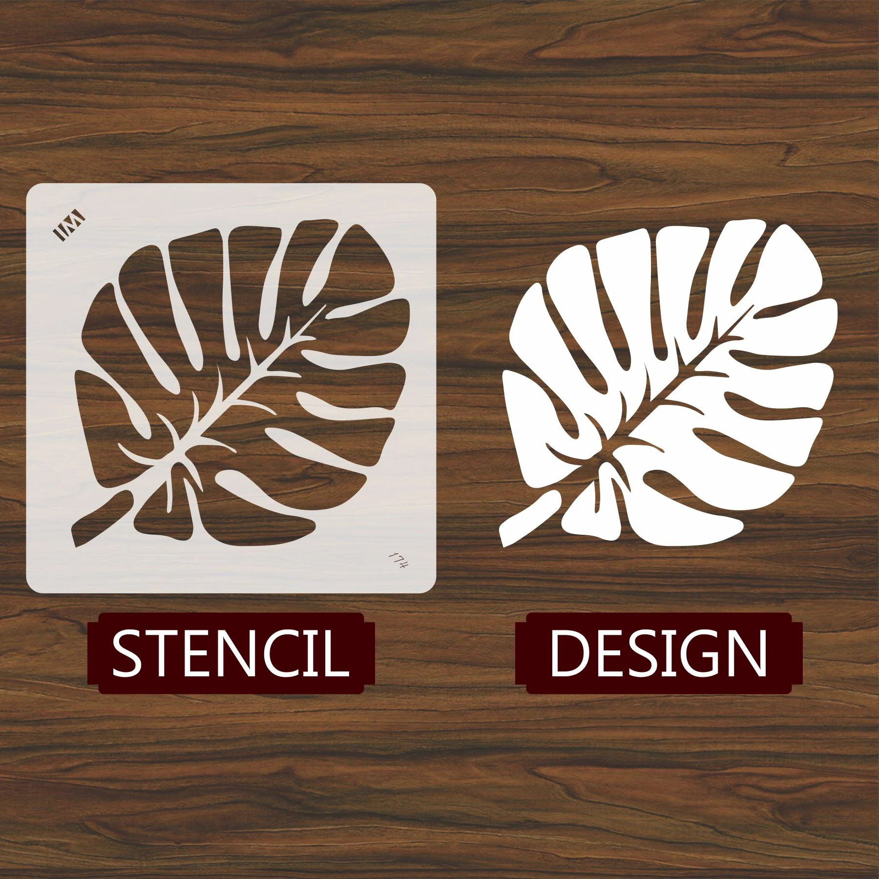 Leaf Reusable Stencil For Canvas And Wall Painting.ID#174 - Image 4