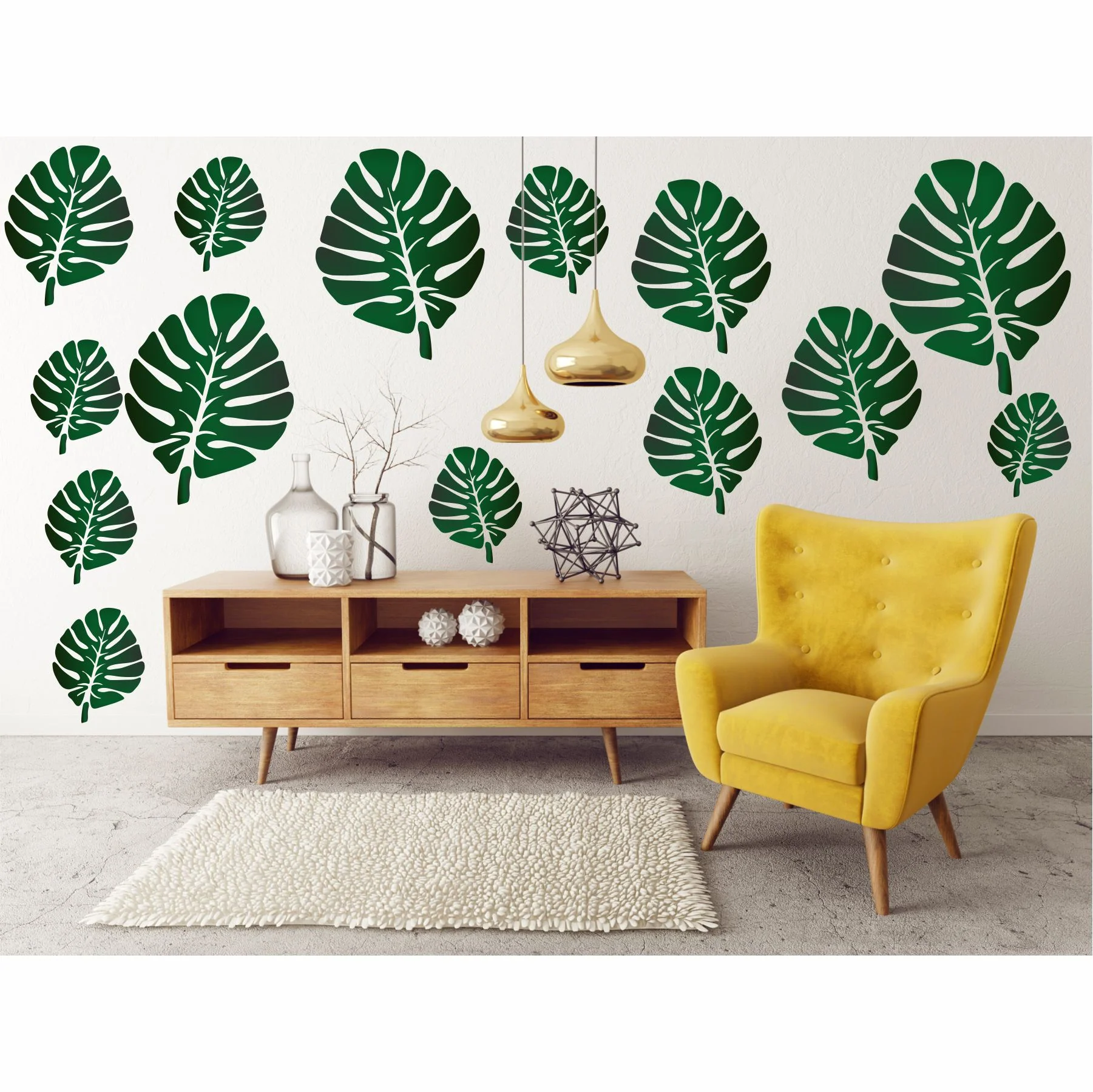 Leaf Reusable Stencil For Canvas And Wall Painting.ID#174 - Image 5