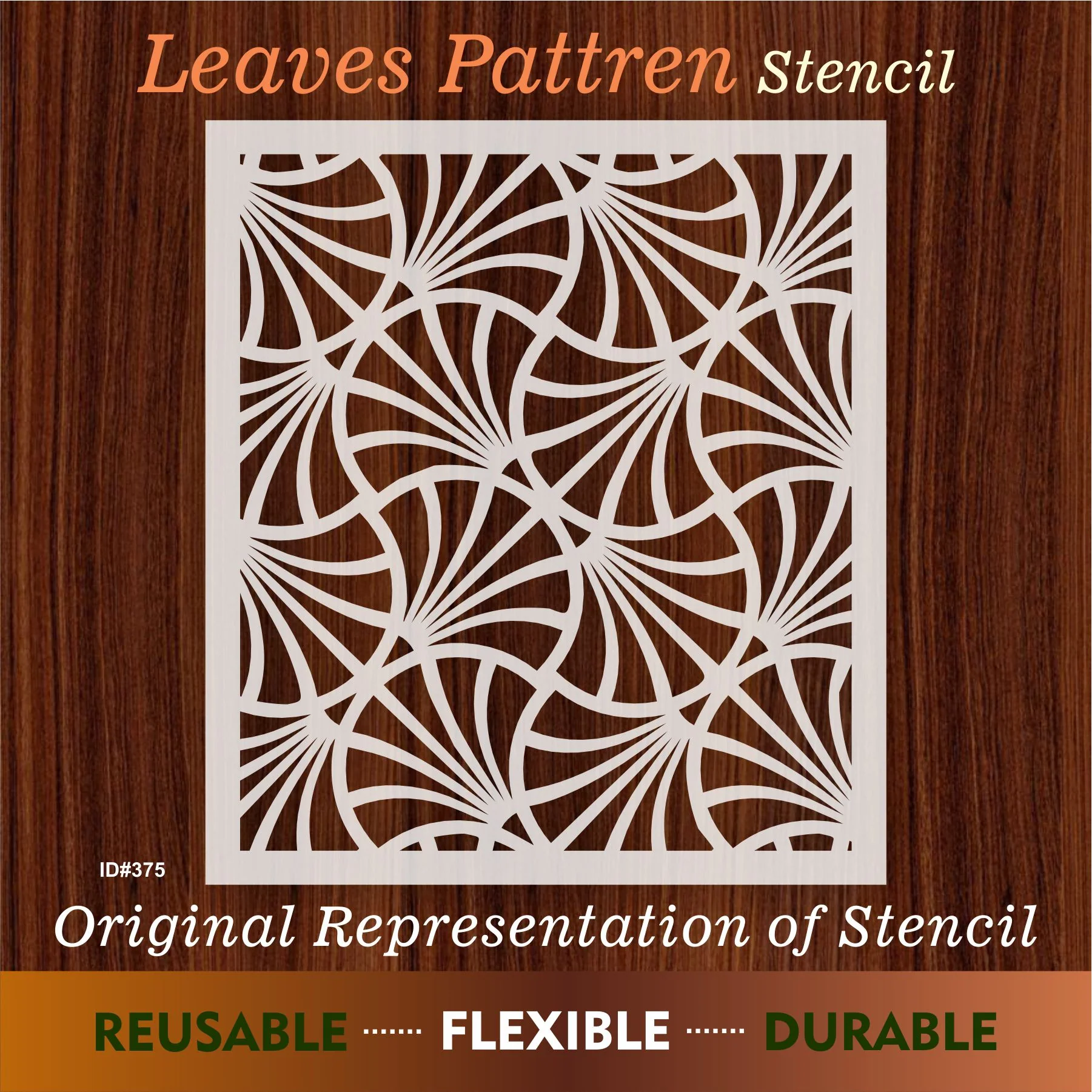 Leaves Pattren Stencil Reusable Stencil For Canvas And Wall Painting.ID #375 - Image 7