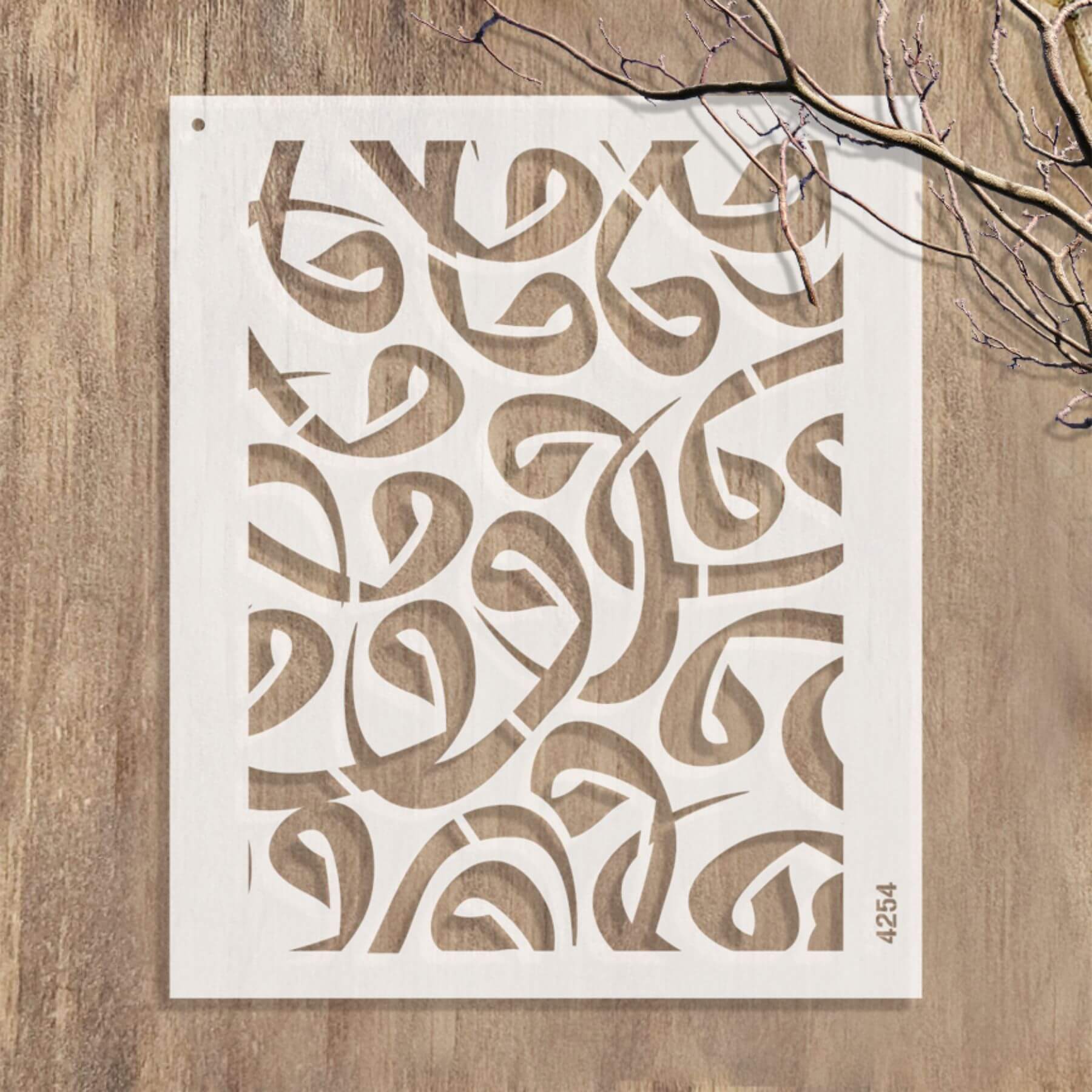 letter "WAW" Arabic Calligraphy Islamic Reusable Stencil for Canvas and wall painting.ID#4254 - Image 4