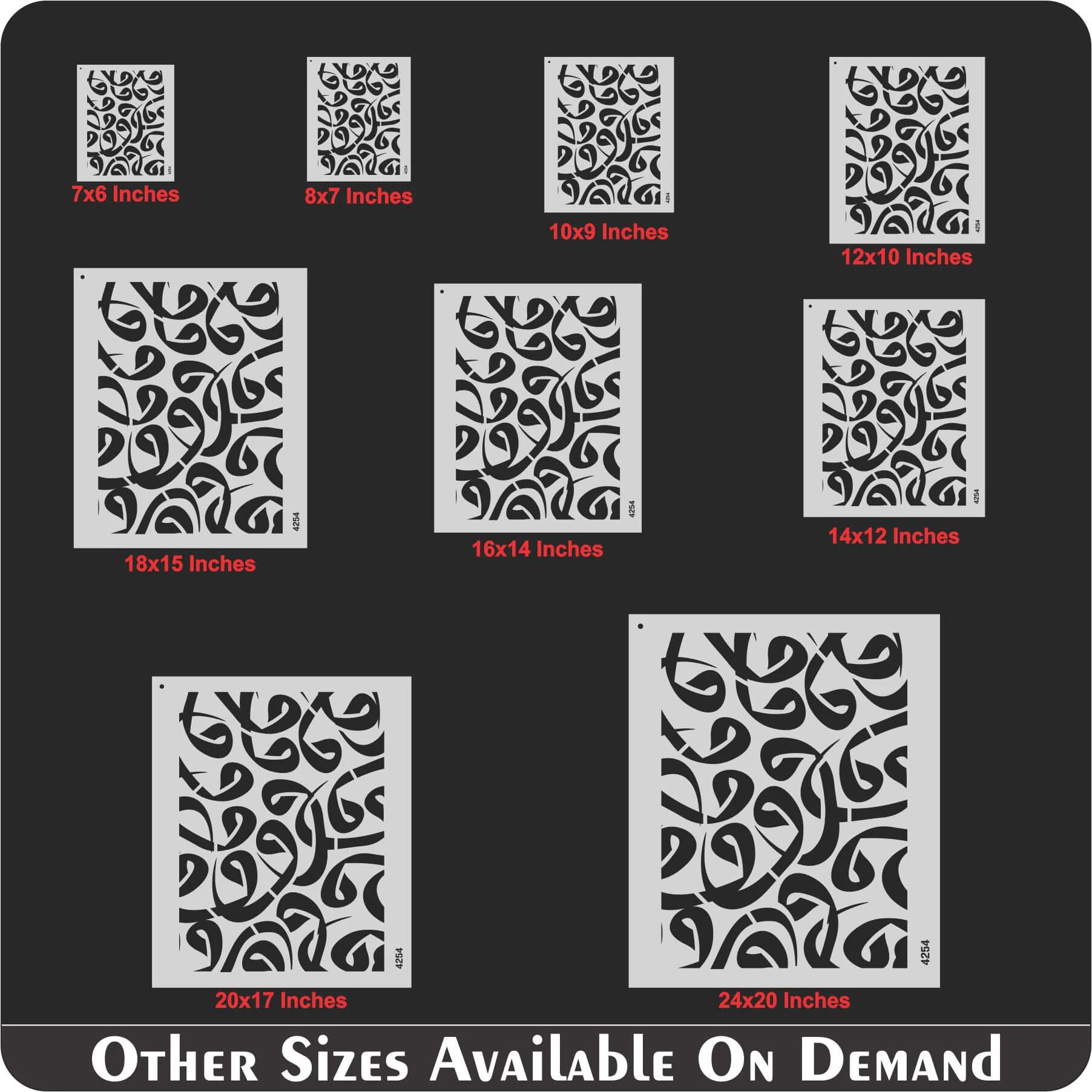 letter "WAW" Arabic Calligraphy Islamic Reusable Stencil for Canvas and wall painting.ID#4254 - Image 8